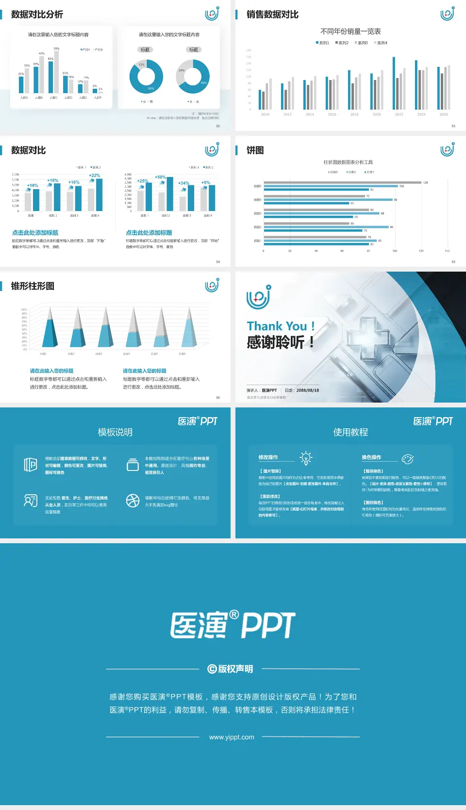 重庆市九龙坡区妇幼保健院医疗行业比赛专用PPT模板16:9格式幻灯片预览图7
