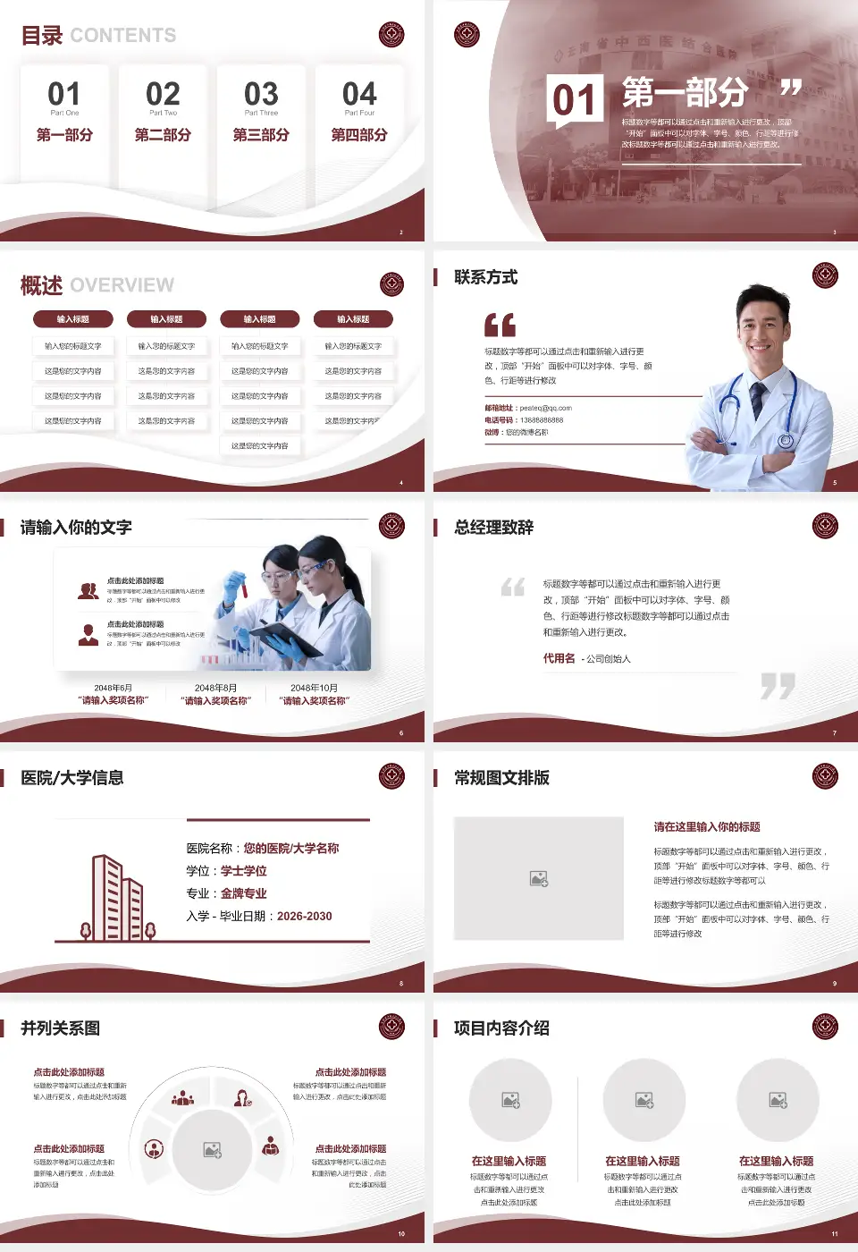 云南中西结合医院会议与研讨会PPT模板16:9格式幻灯片预览图2