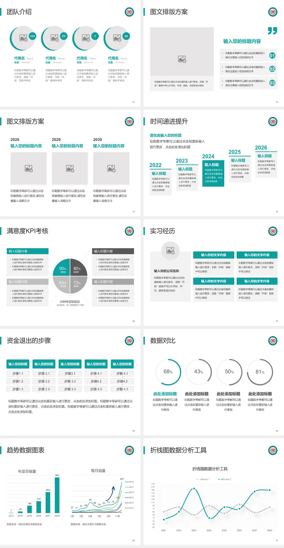 曲靖市第一人民医院培训与教育PPT模板4:3格式幻灯片预览图3