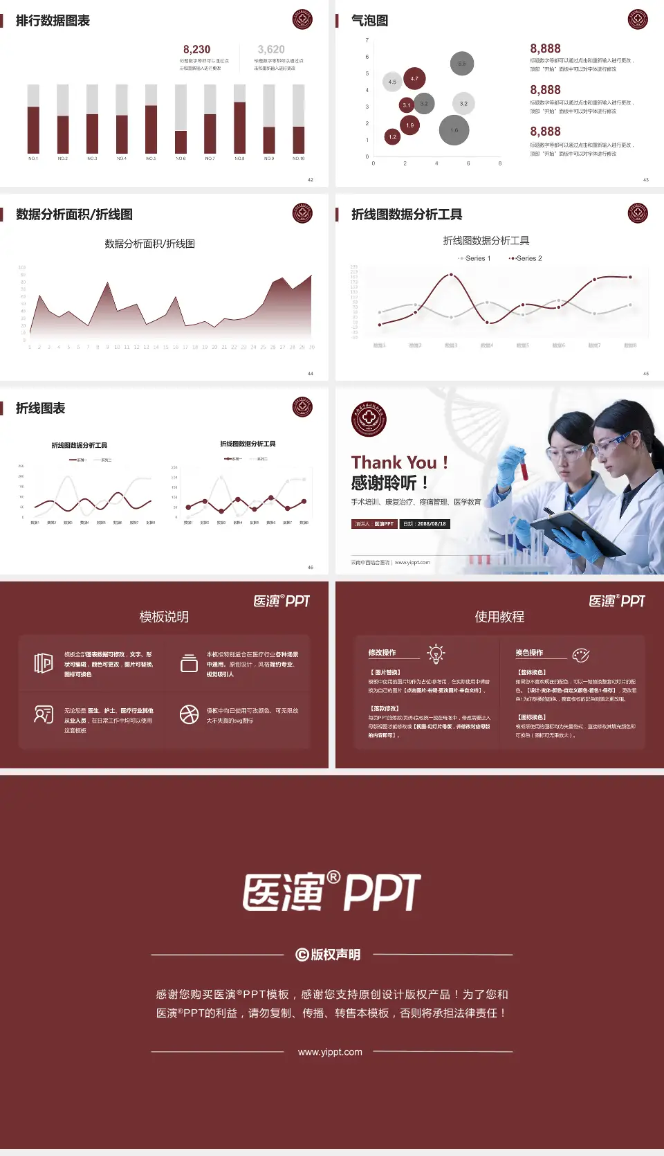 云南中西结合医院科研成果展示PPT模板16:9格式幻灯片预览图6