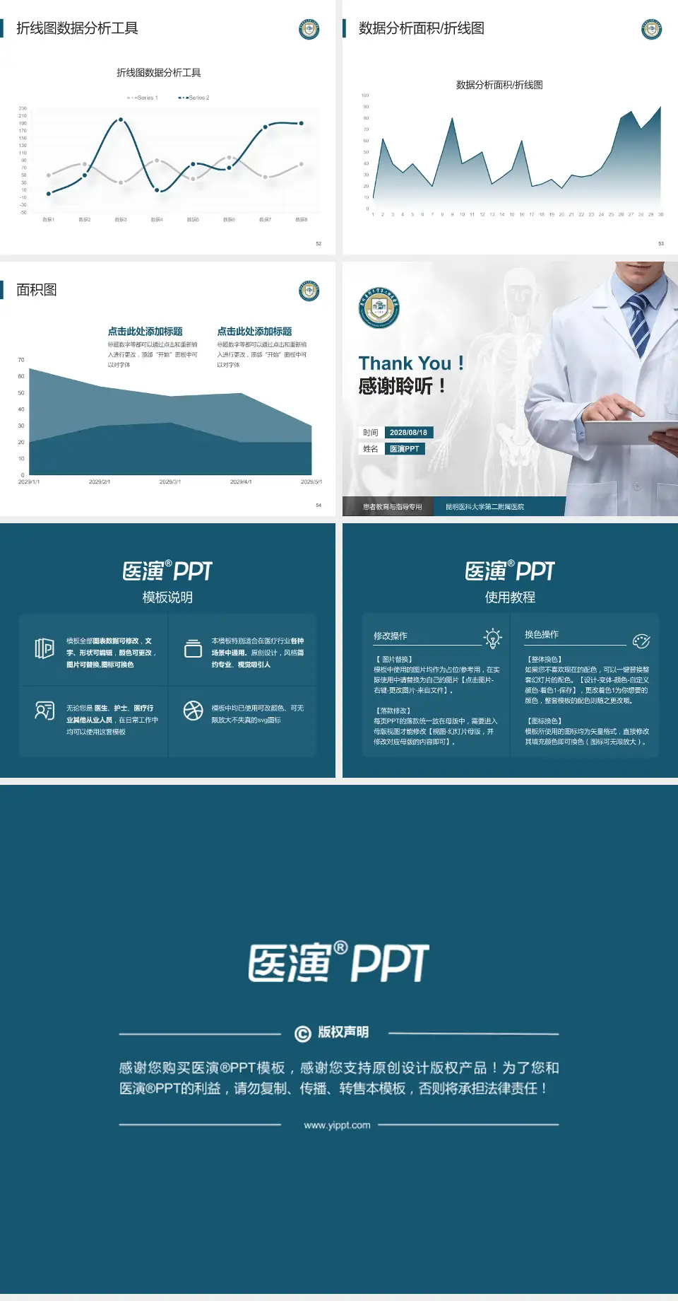 昆明医科大学第二附属医院患者教育与指导PPT模板4:3格式幻灯片预览图7