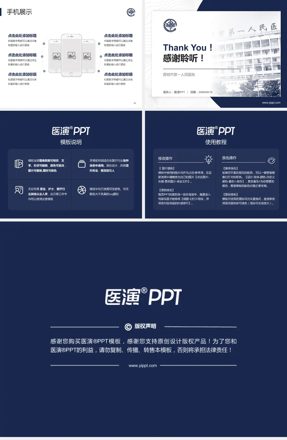 昆明市第一人民医院医院管理报告PPT模板4:3格式幻灯片预览图7