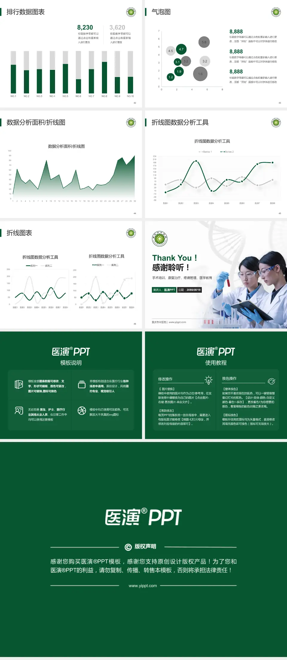 重庆市中医院科研成果展示PPT模板4:3格式幻灯片预览图6