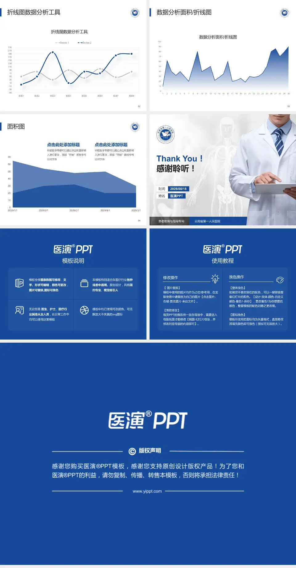 云南省第一人民医院患者教育与指导PPT模板4:3格式幻灯片预览图7