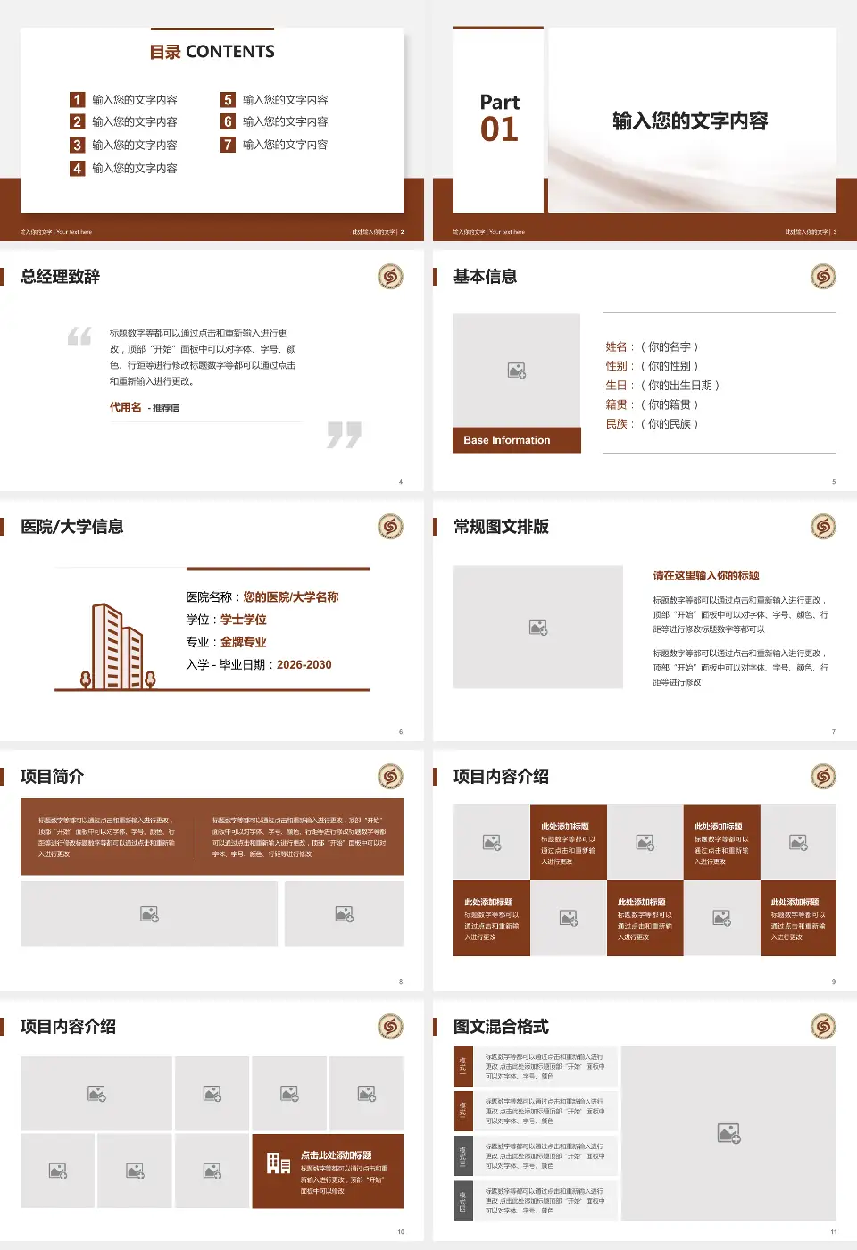 昌吉州中医院个人求职应聘简历PPT模板16:9格式幻灯片预览图2