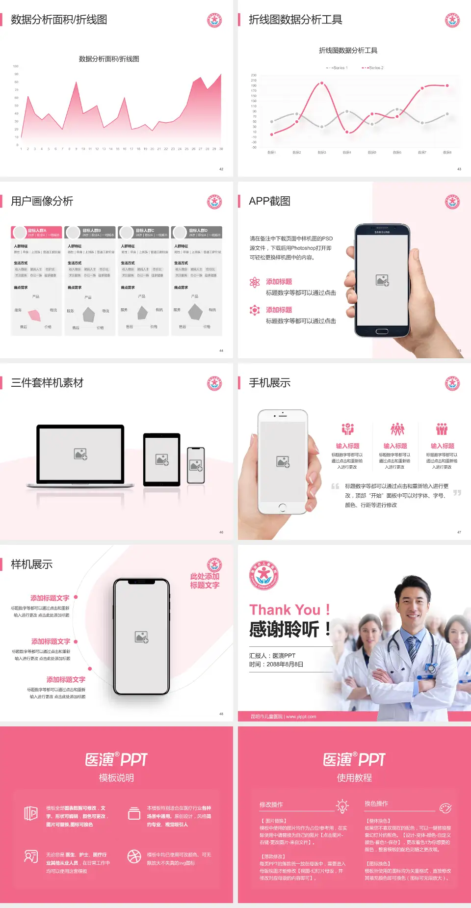 昆明市儿童医院科室介绍与推广PPT模板4:3格式幻灯片预览图6