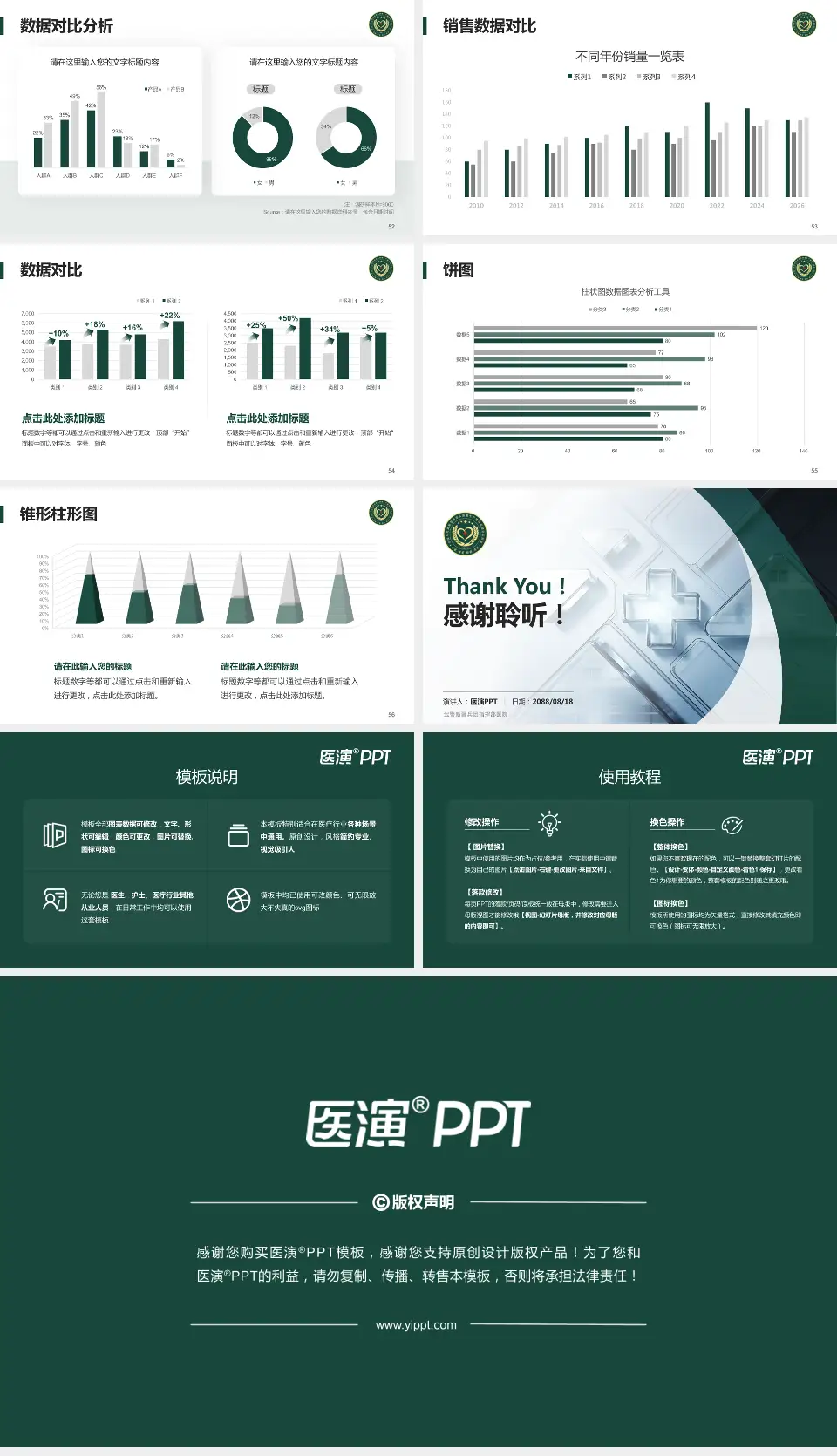 武警新疆兵团指挥部医院医疗行业比赛专用PPT模板16:9格式幻灯片预览图7