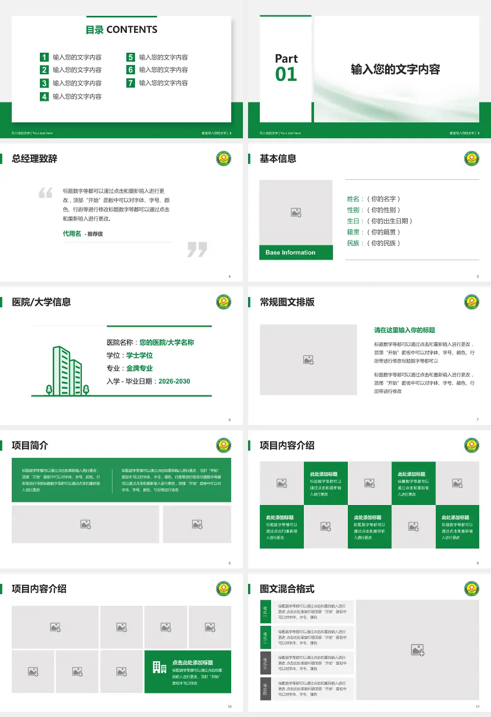 怒江州人民医院个人求职应聘简历PPT模板16:9格式幻灯片预览图2