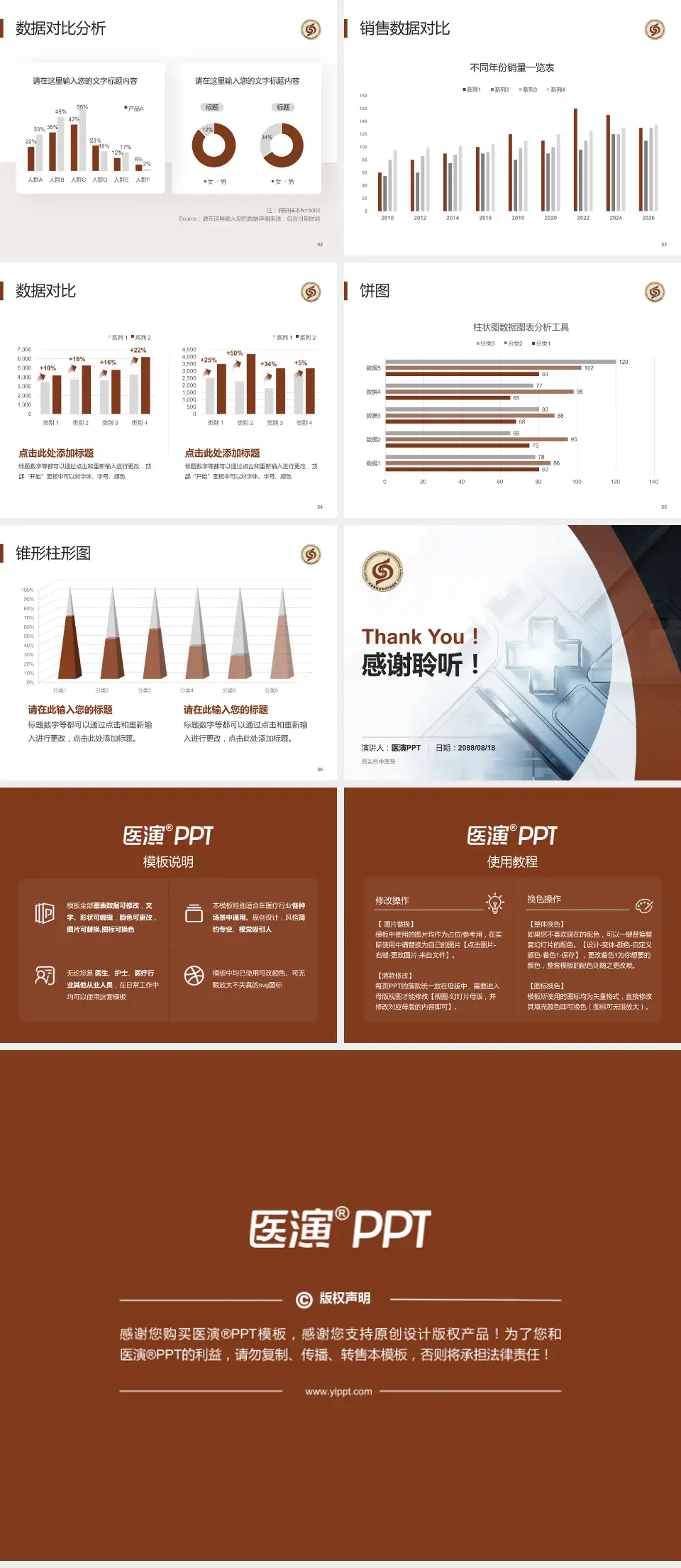 昌吉州中医院医疗行业比赛专用PPT模板4:3格式幻灯片预览图7