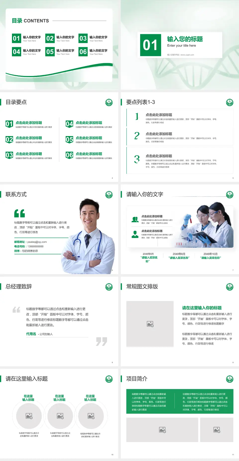 重庆垫江县中医院项目申请与汇报PPT模板4:3格式幻灯片预览图2