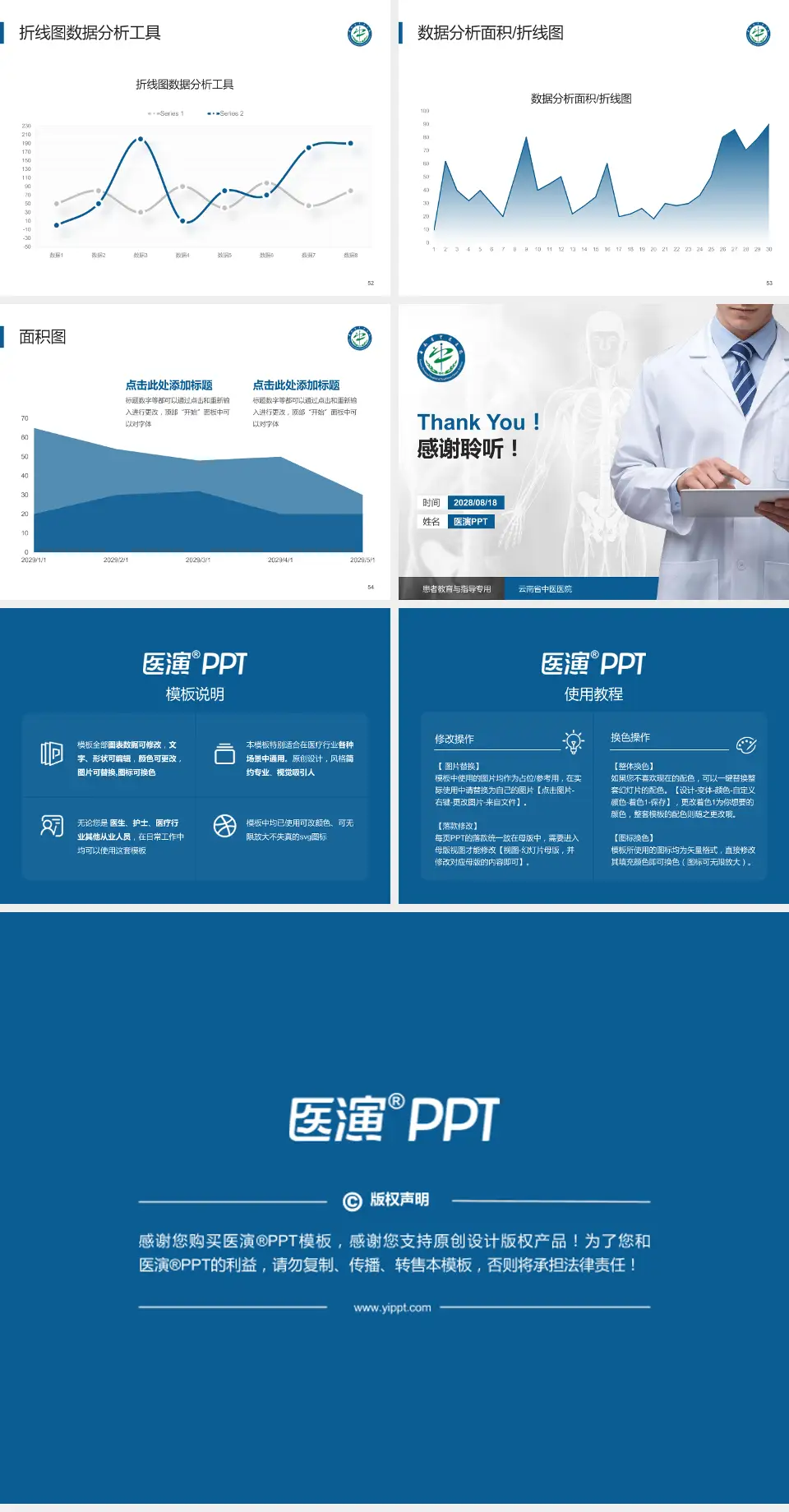云南省中医医院患者教育与指导PPT模板4:3格式幻灯片预览图7