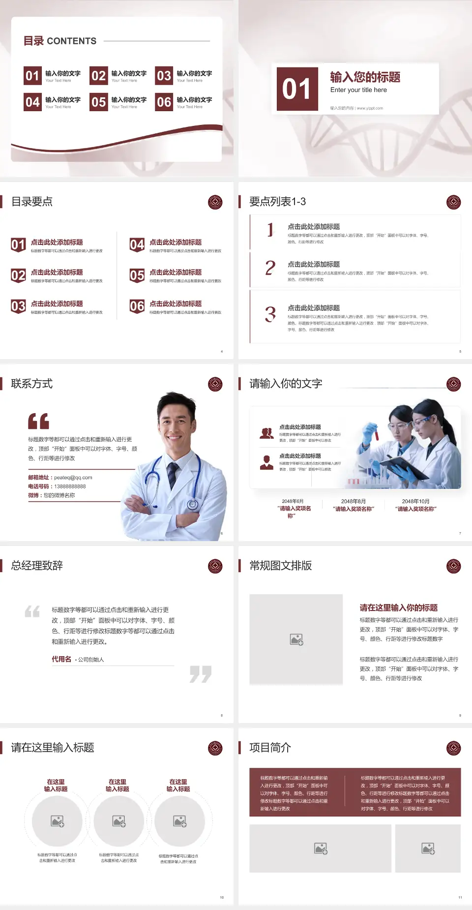 云南中西结合医院项目申请与汇报PPT模板4:3格式幻灯片预览图2