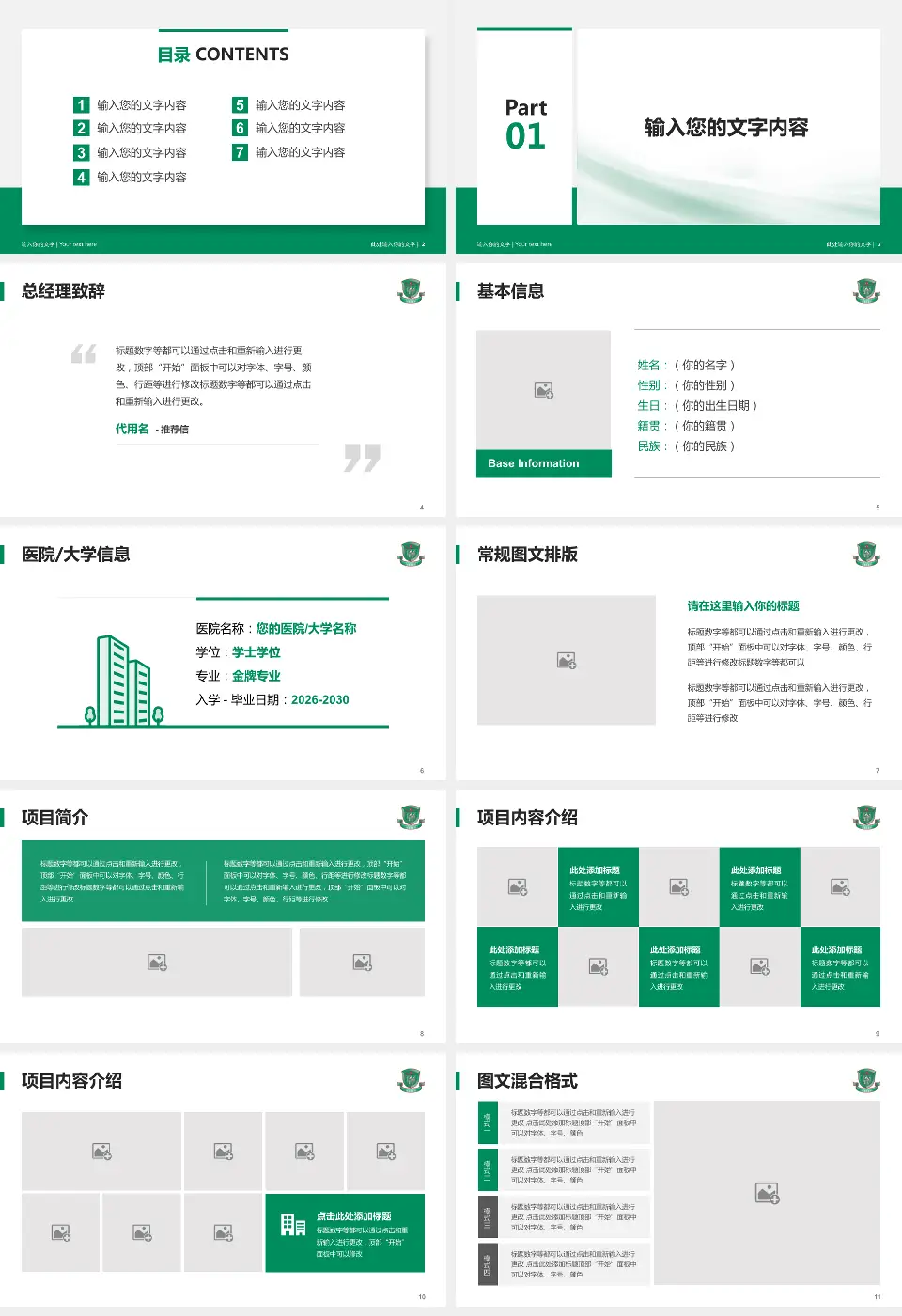 香港玛嘉烈医院个人求职应聘简历PPT模板16:9格式幻灯片预览图2