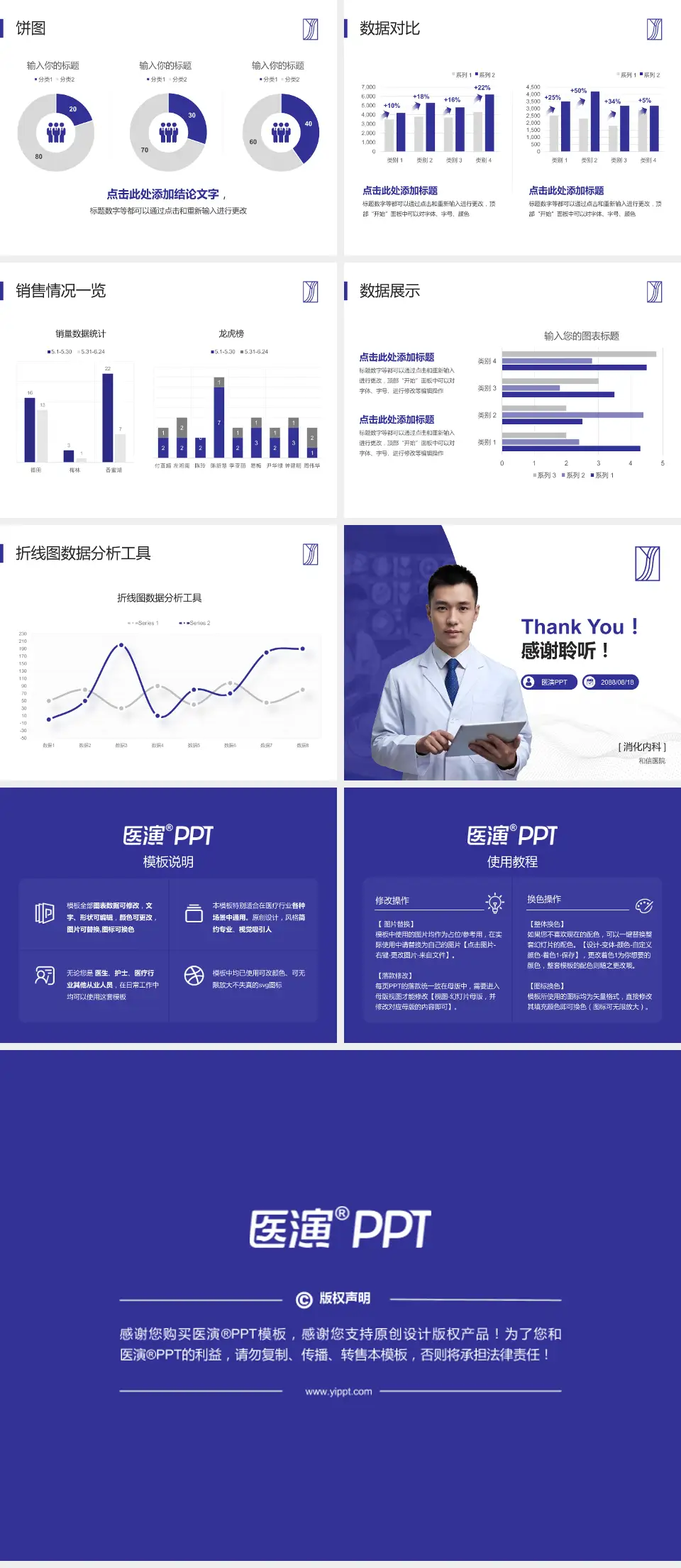 和信医院病例分享与讨论PPT模板4:3格式幻灯片预览图4