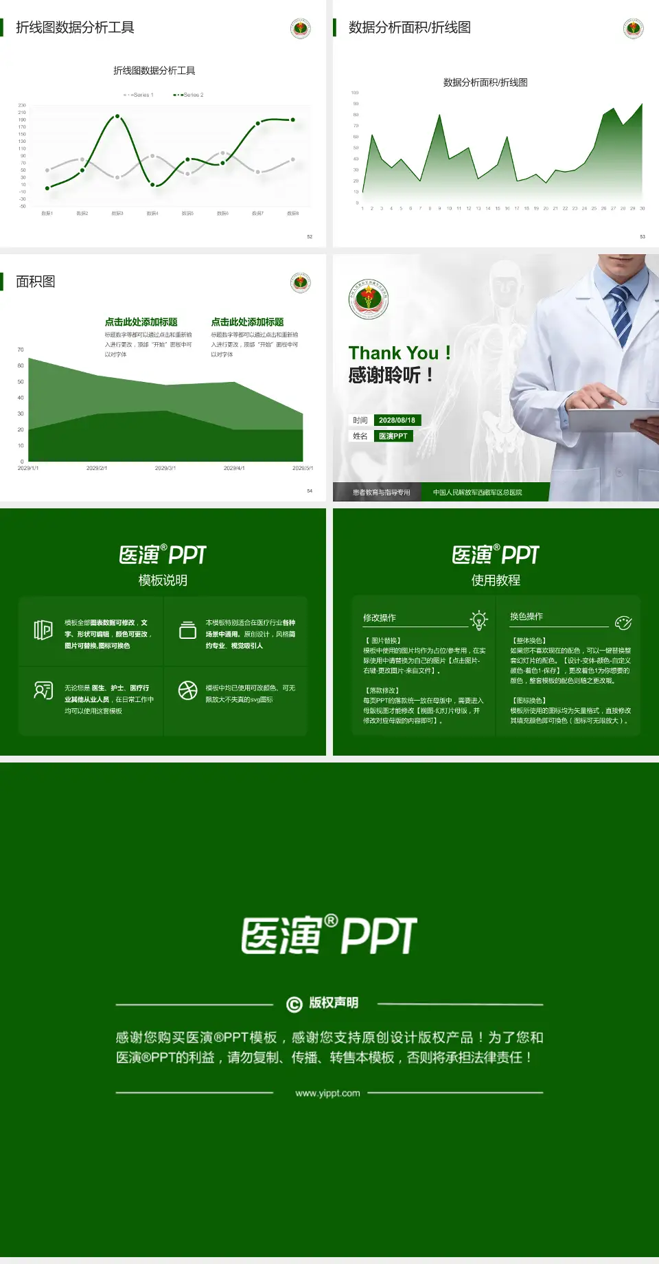 中国人民解放军西藏军区总医院患者教育与指导PPT模板4:3格式幻灯片预览图7
