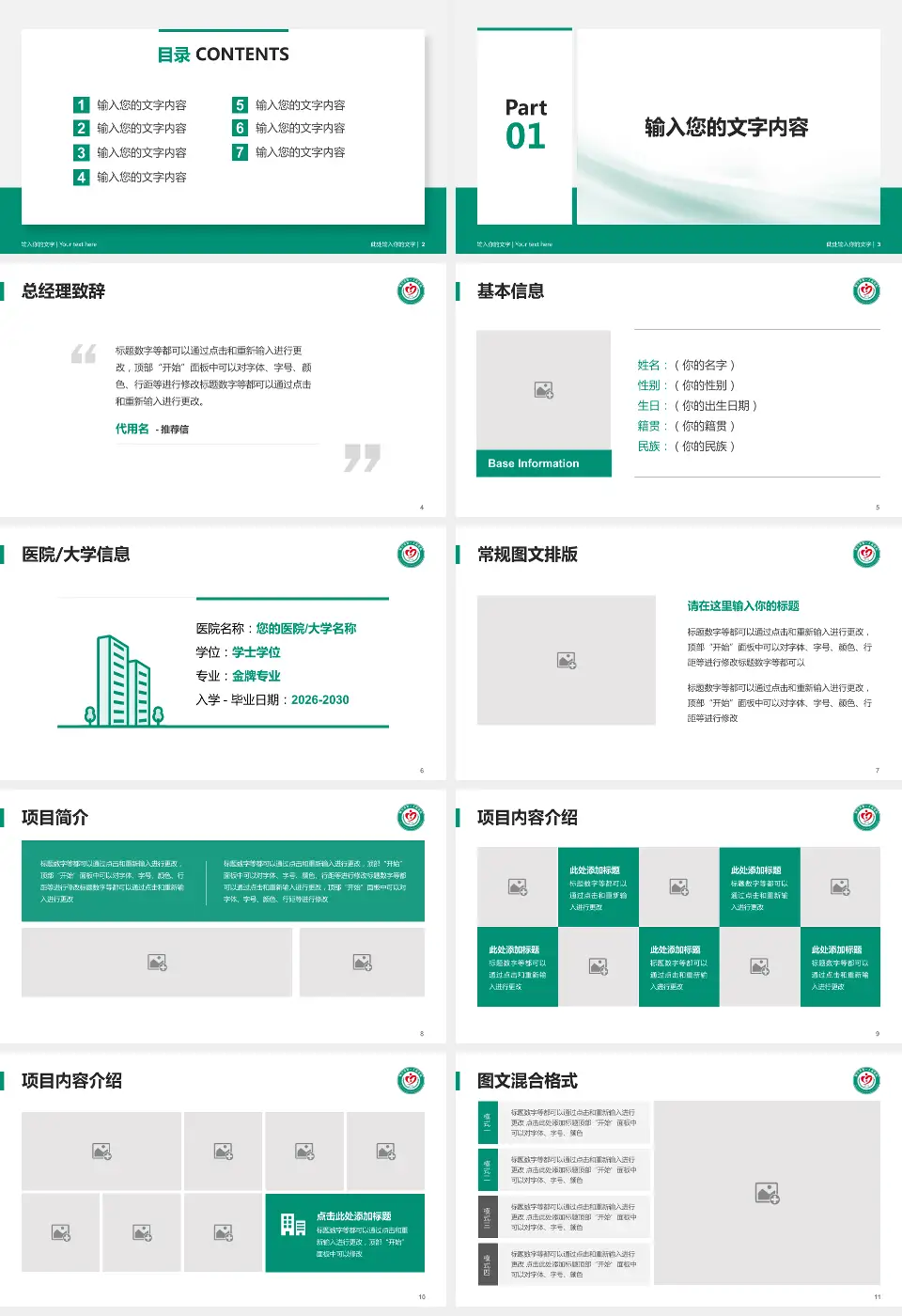 银川市第一人民医院个人求职应聘简历PPT模板16:9格式幻灯片预览图2
