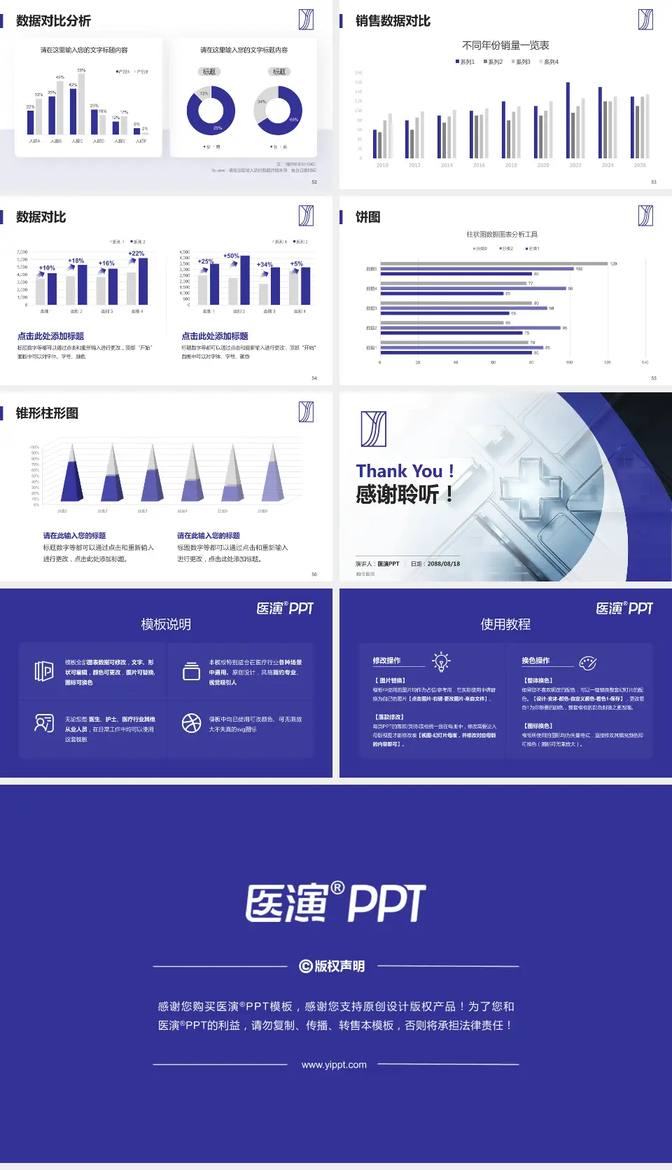 和信医院医疗行业比赛专用PPT模板16:9格式幻灯片预览图7