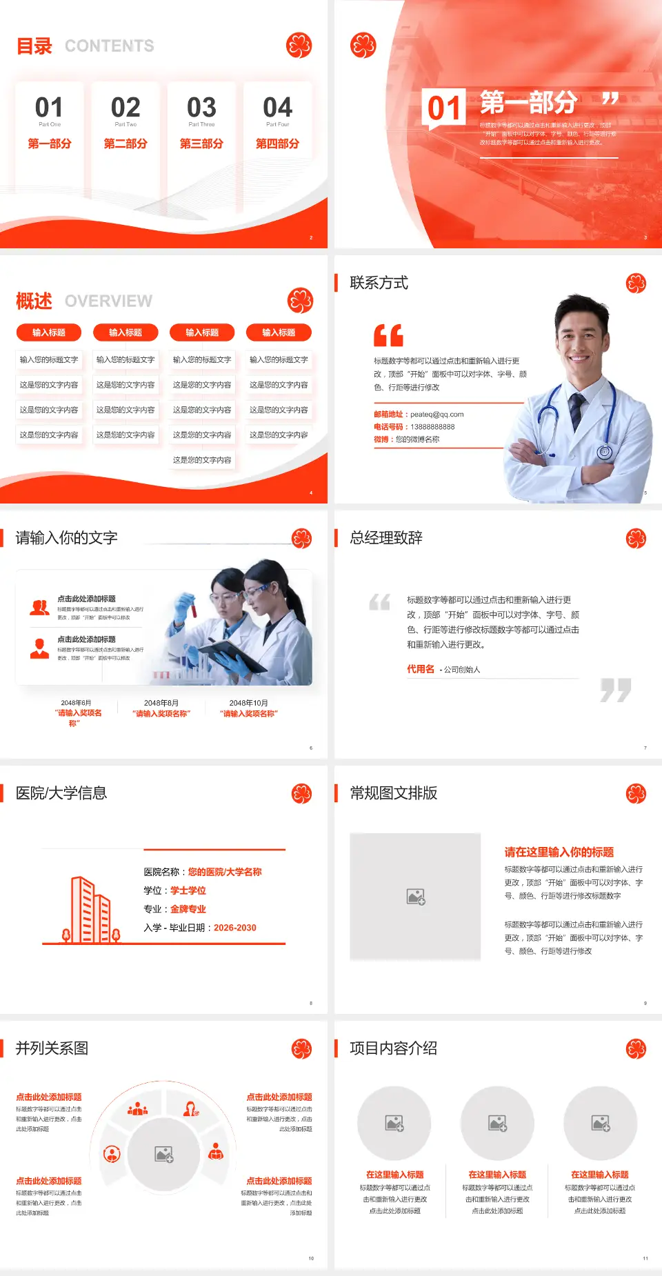 玛丽医院会议与研讨会PPT模板4:3格式幻灯片预览图2