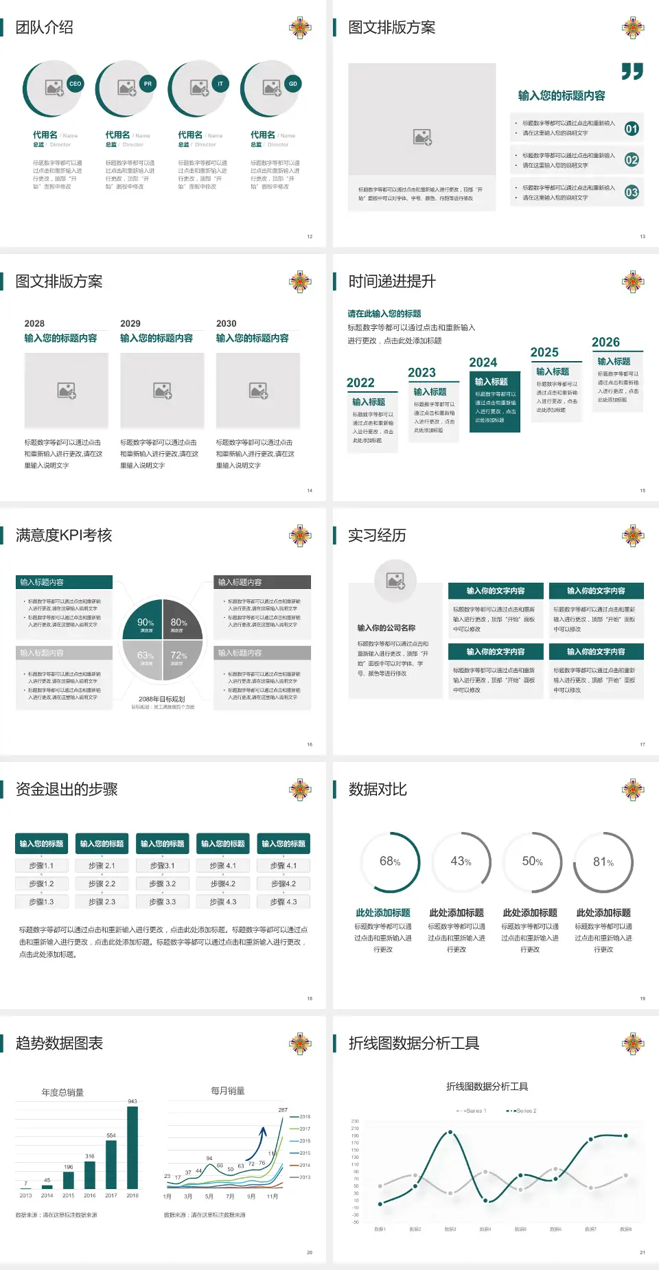 台北荣民总医院培训与教育PPT模板4:3格式幻灯片预览图3
