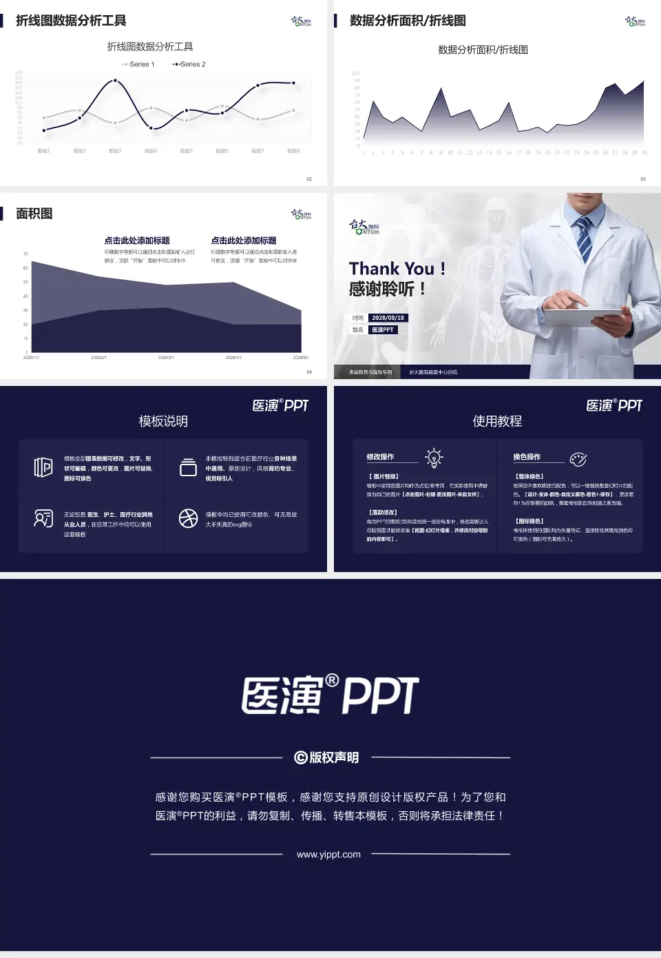 台大医院癌医中心分院患者教育与指导PPT模板16:9格式幻灯片预览图7