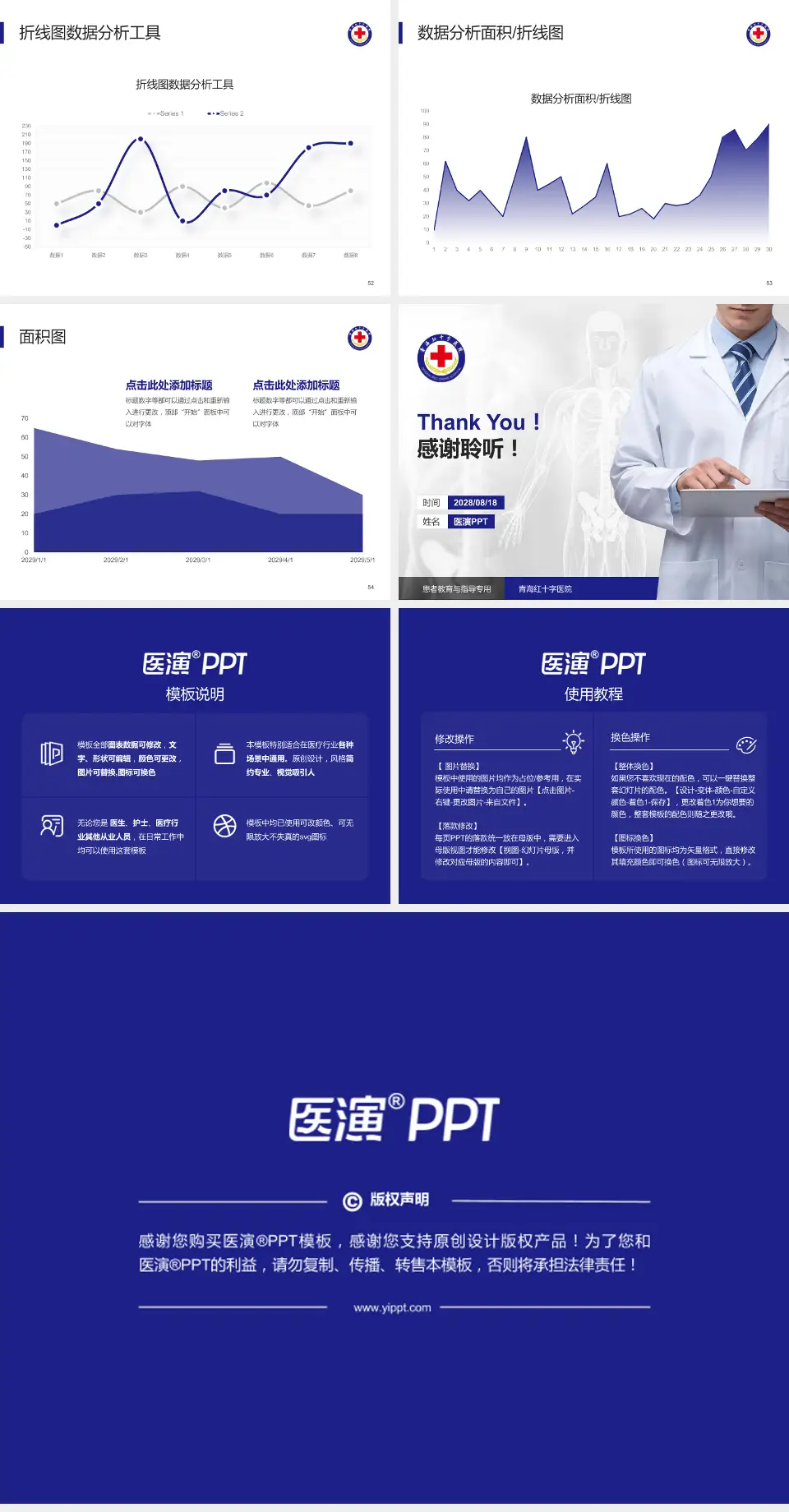 青海红十字医院患者教育与指导PPT模板4:3格式幻灯片预览图7