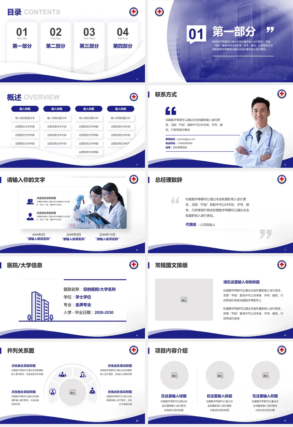 青海红十字医院会议与研讨会PPT模板16:9格式幻灯片预览图2