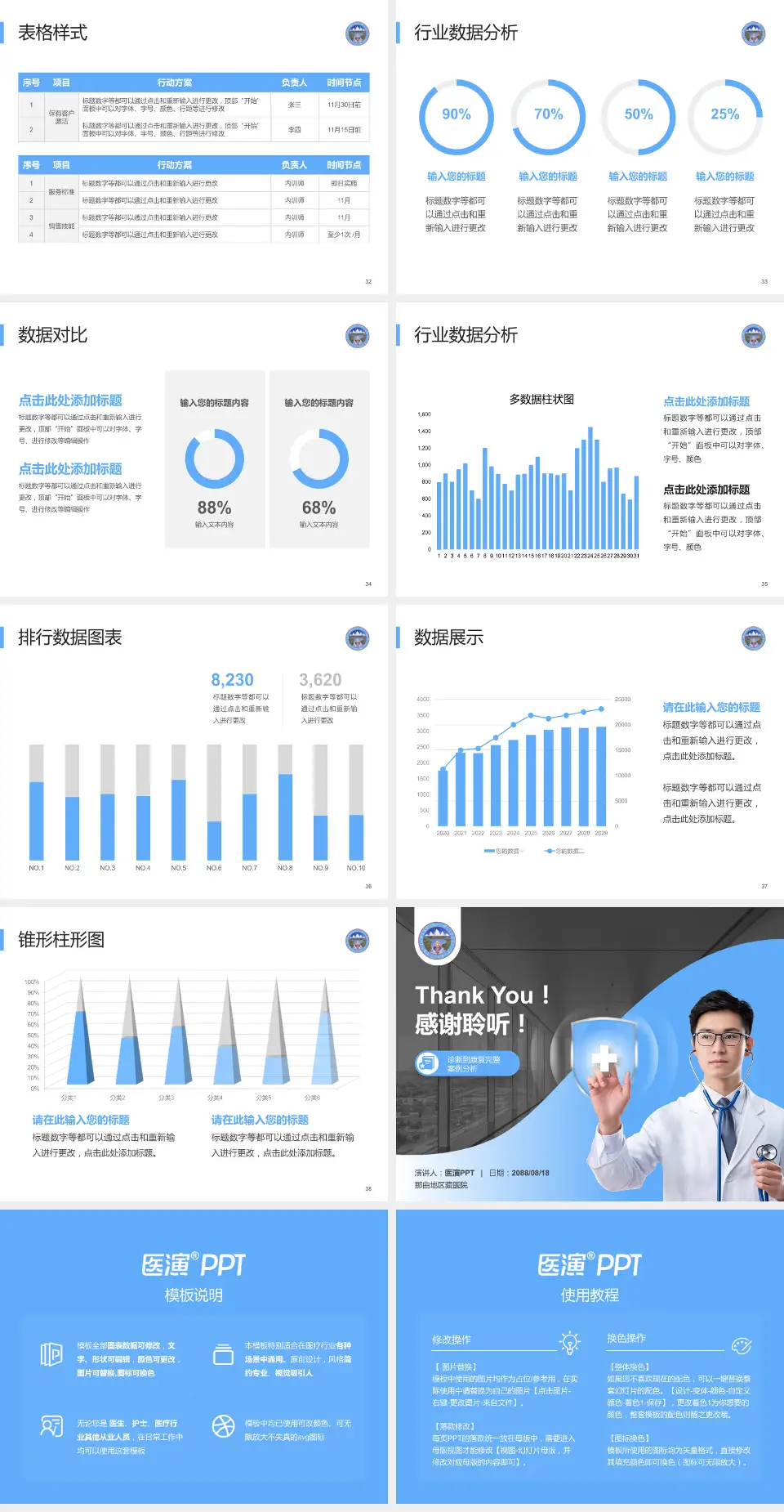 那曲地区藏医院医疗知识普及PPT模板4:3格式幻灯片预览图5