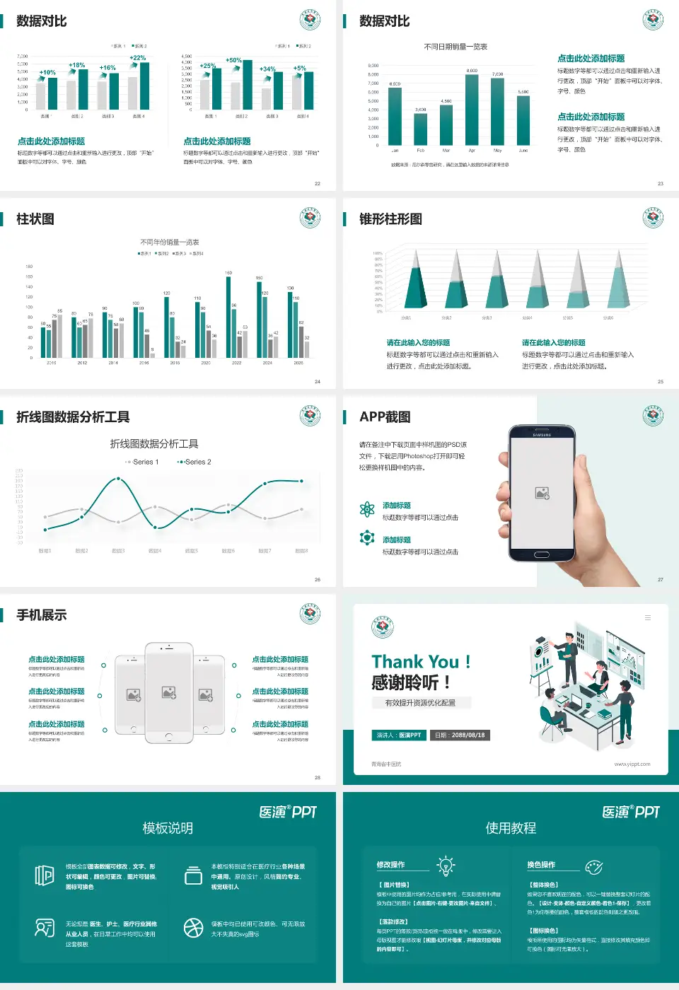 青海省中医院财务与预算报告PPT模板16:9格式幻灯片预览图4