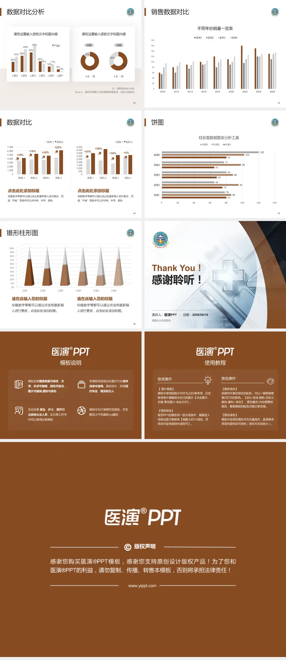 西藏自治区藏医院医疗行业比赛专用PPT模板4:3格式幻灯片预览图7