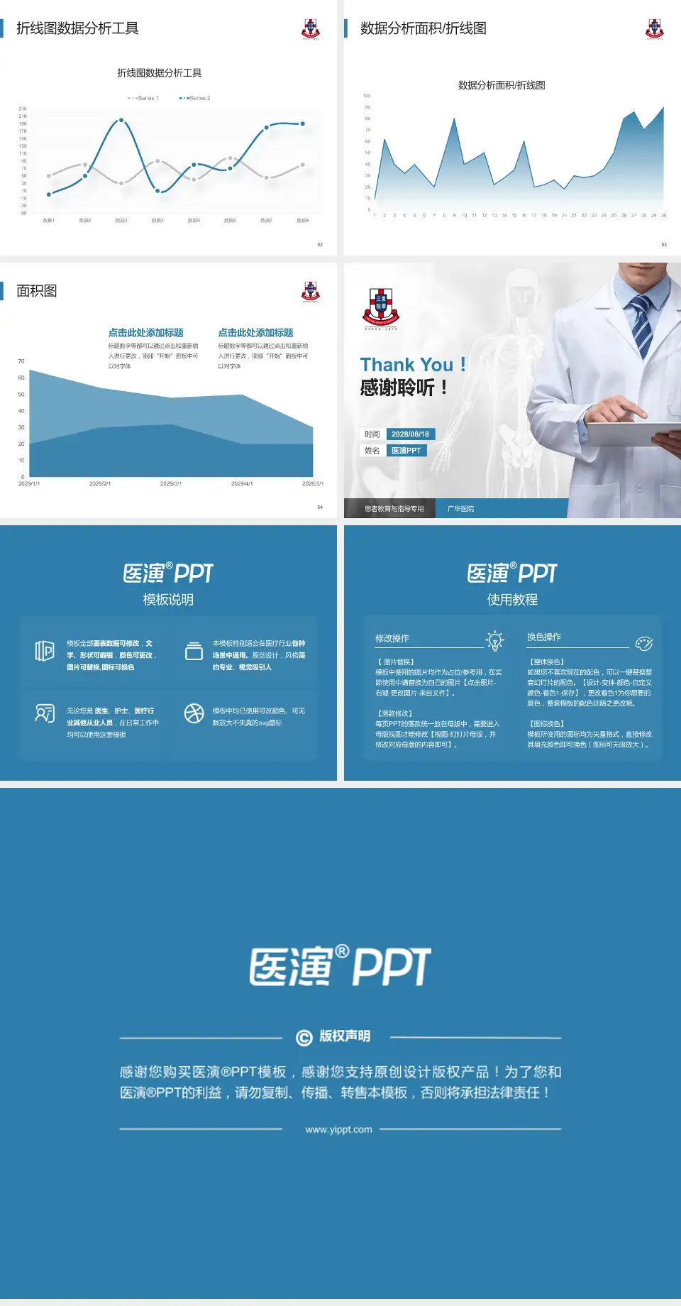 广华医院患者教育与指导PPT模板4:3格式幻灯片预览图7