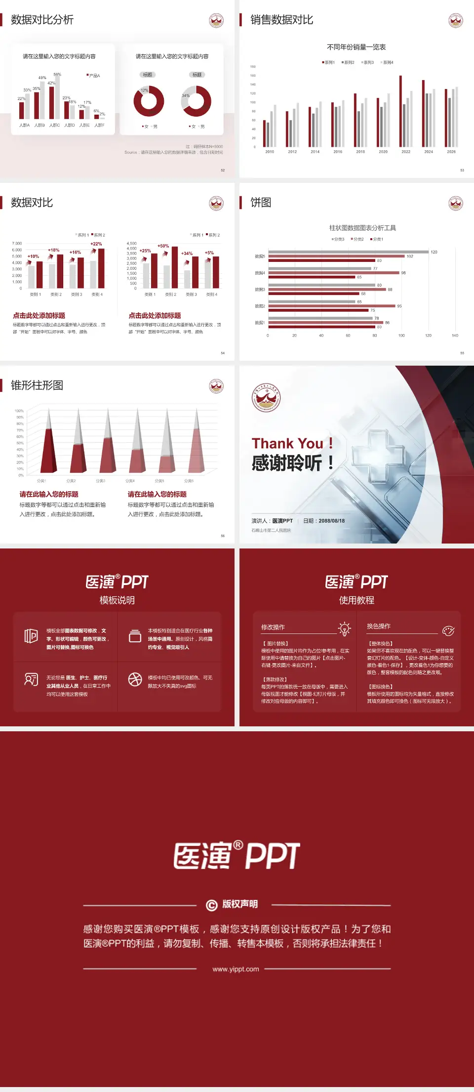 石嘴山市第二人民医院医疗行业比赛专用PPT模板4:3格式幻灯片预览图7