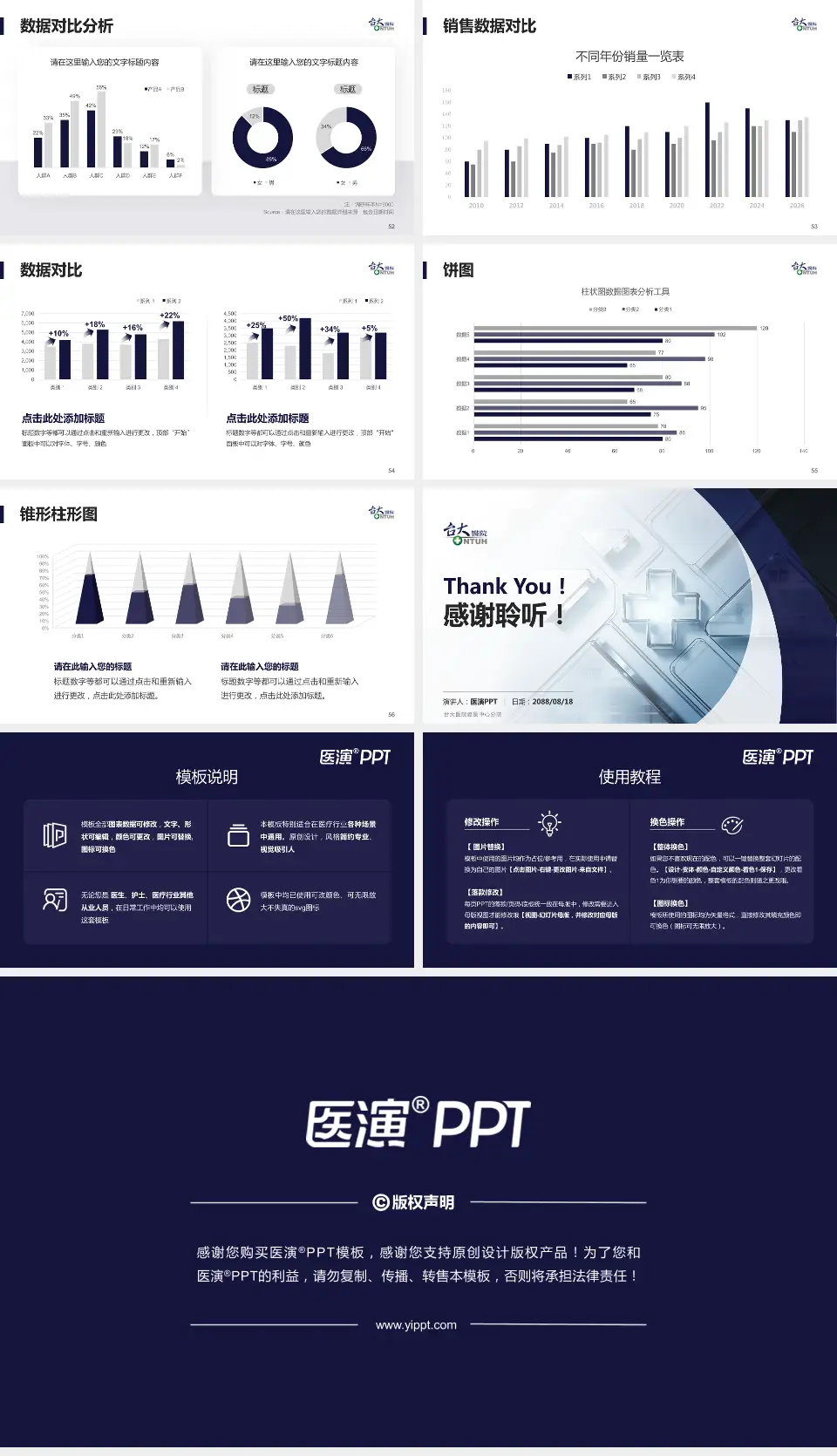 台大医院癌医中心分院医疗行业比赛专用PPT模板16:9格式幻灯片预览图7