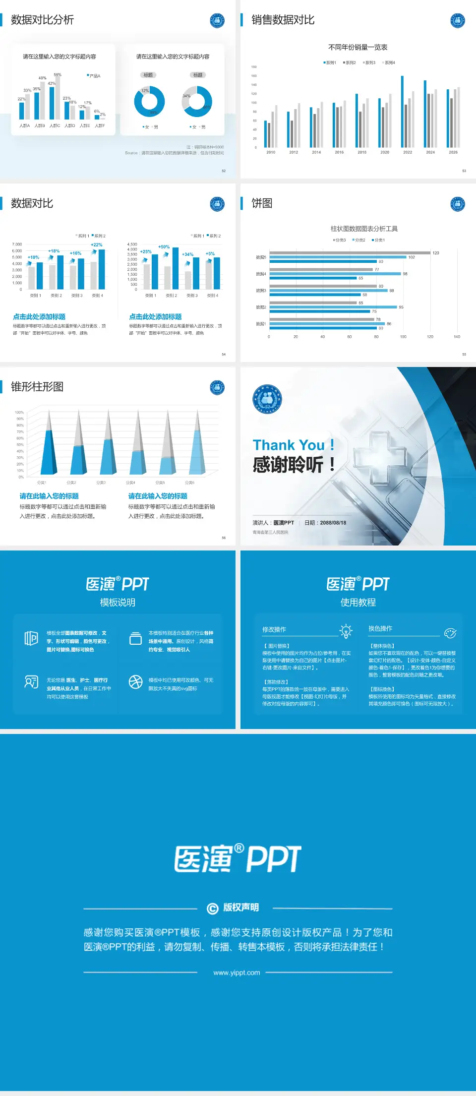 青海省第三人民医院医疗行业比赛专用PPT模板4:3格式幻灯片预览图7