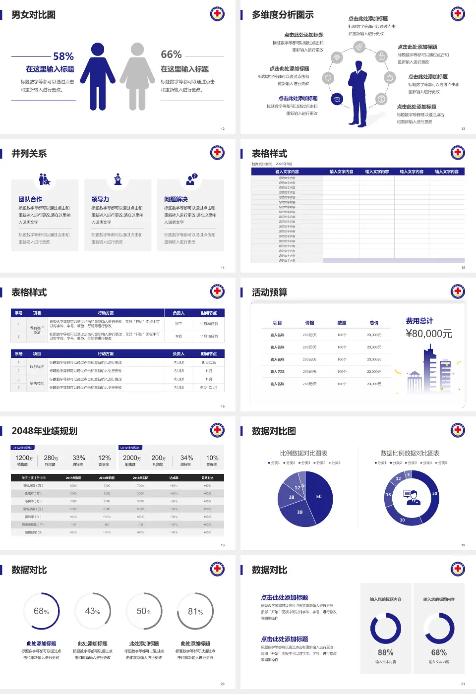 青海红十字医院财务与预算报告PPT模板16:9格式幻灯片预览图3
