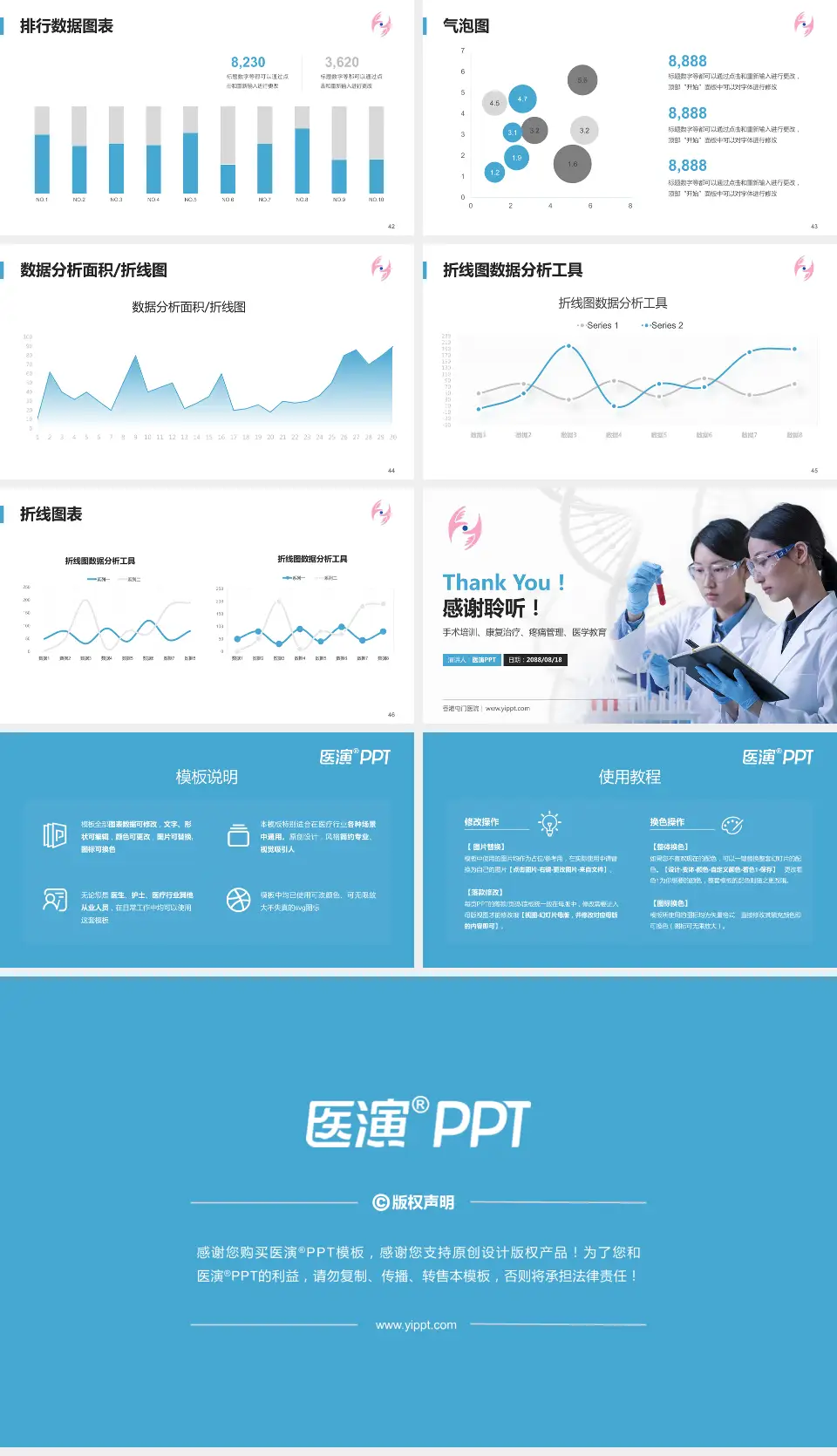 香港屯门医院科研成果展示PPT模板16:9格式幻灯片预览图6