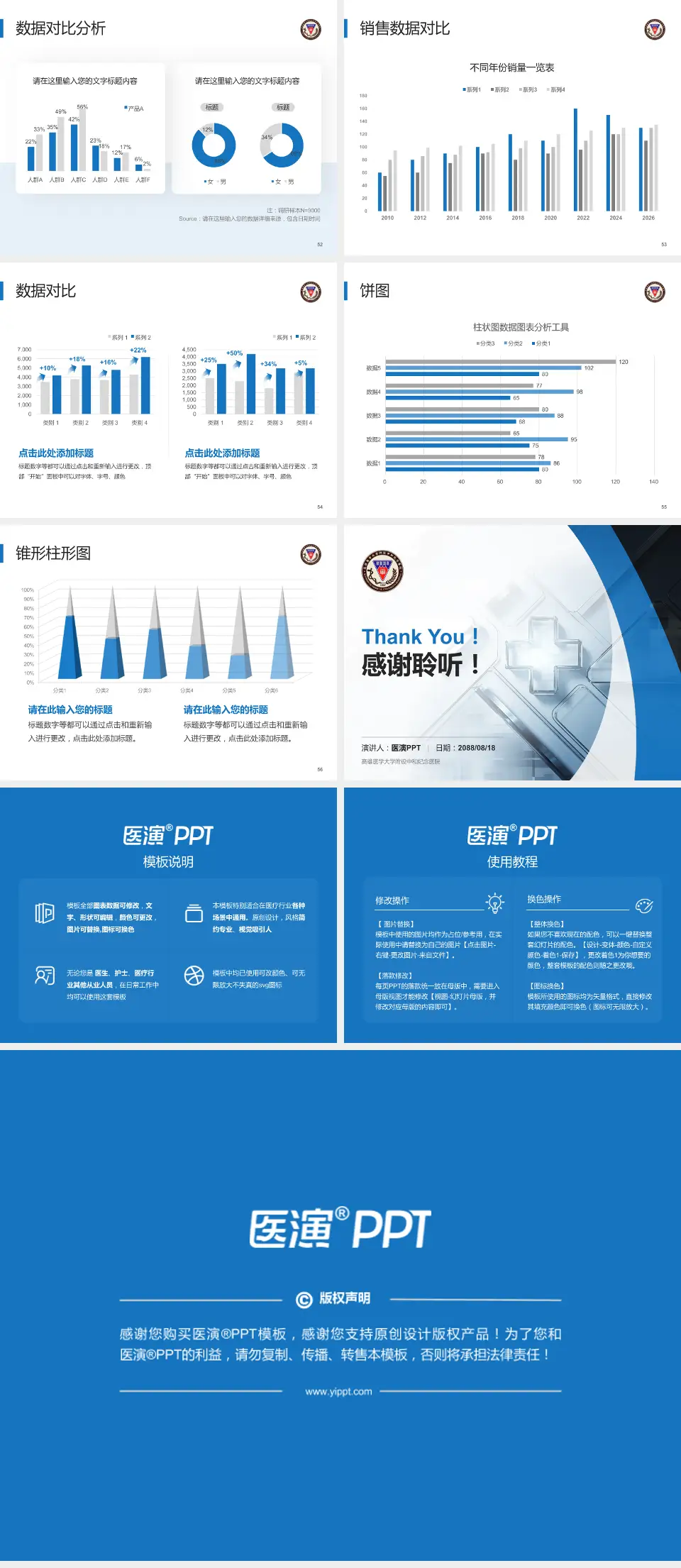 高雄医学大学附设中和纪念医院医疗行业比赛专用PPT模板4:3格式幻灯片预览图7