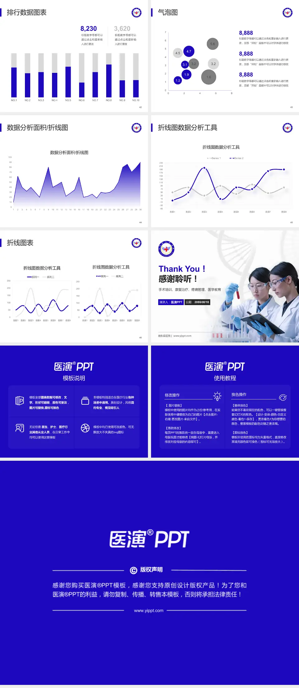 南和县医院科研成果展示PPT模板4:3格式幻灯片预览图6