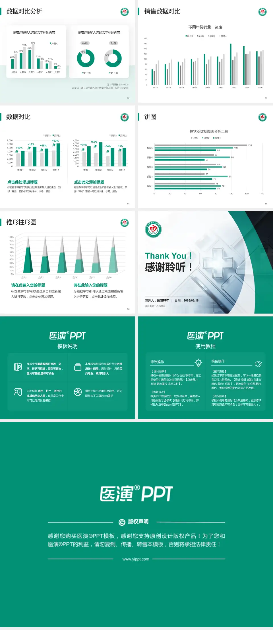 银川市第一人民医院医疗行业比赛专用PPT模板4:3格式幻灯片预览图7