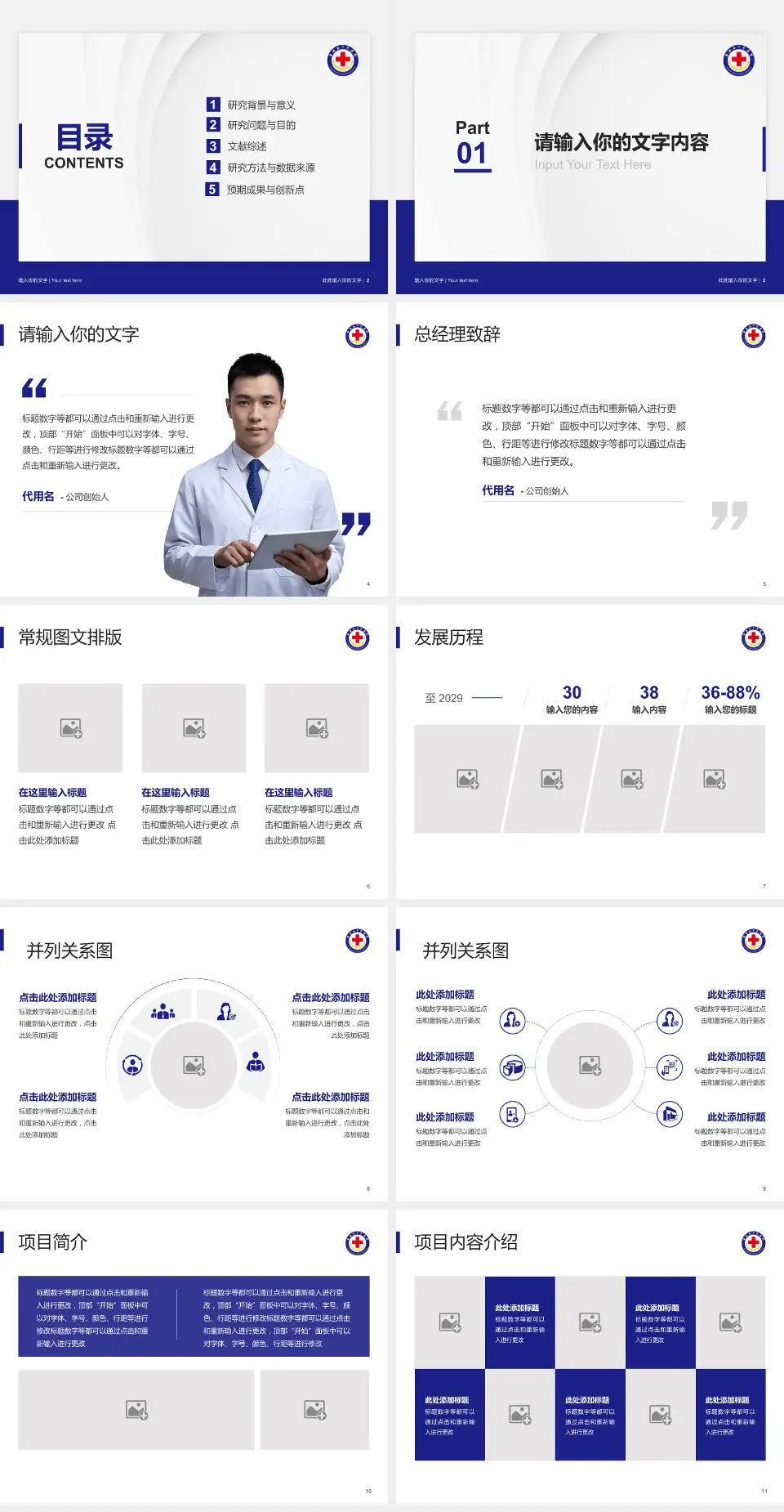 青海红十字医院医院管理报告PPT模板4:3格式幻灯片预览图2