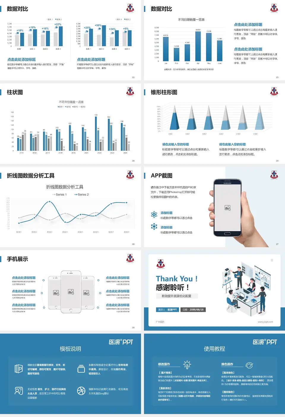 广华医院财务与预算报告PPT模板16:9格式幻灯片预览图4