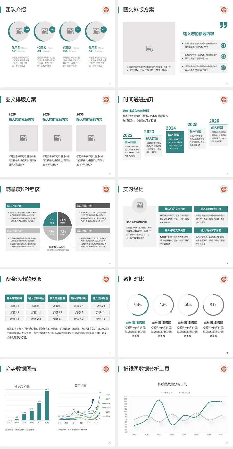西宁市第一人民医院培训与教育PPT模板4:3格式幻灯片预览图3