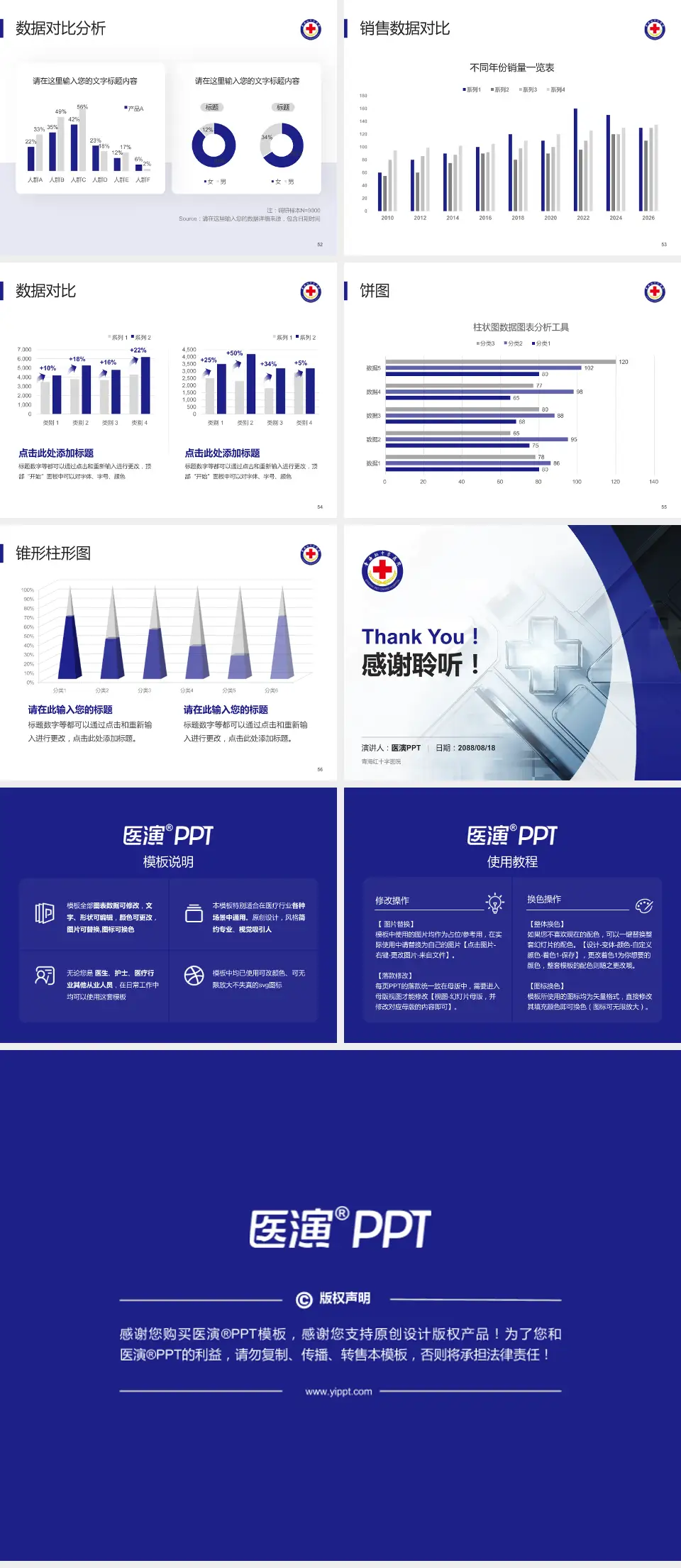 青海红十字医院医疗行业比赛专用PPT模板4:3格式幻灯片预览图7