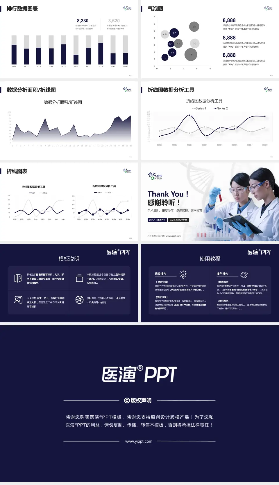 台大医院云林分院科研成果展示PPT模板16:9格式幻灯片预览图6