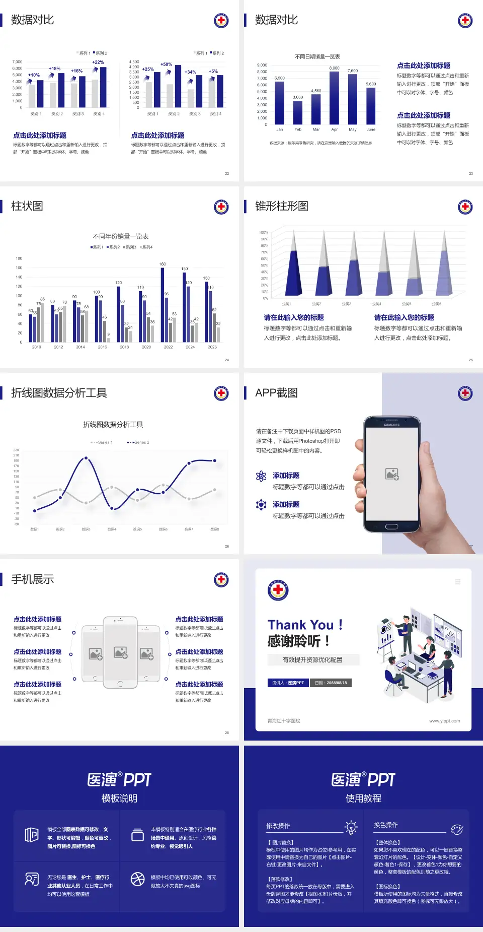 青海红十字医院财务与预算报告PPT模板4:3格式幻灯片预览图4