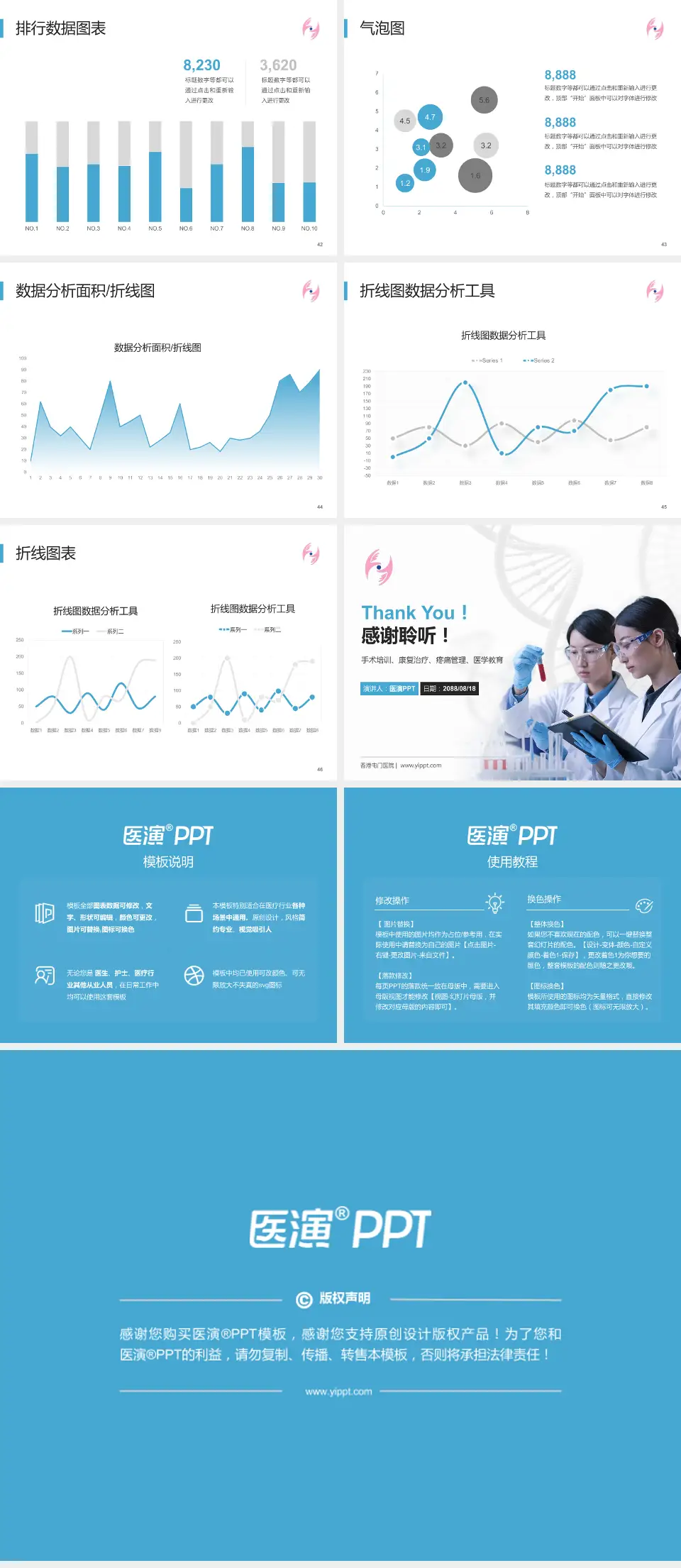 香港屯门医院科研成果展示PPT模板4:3格式幻灯片预览图6