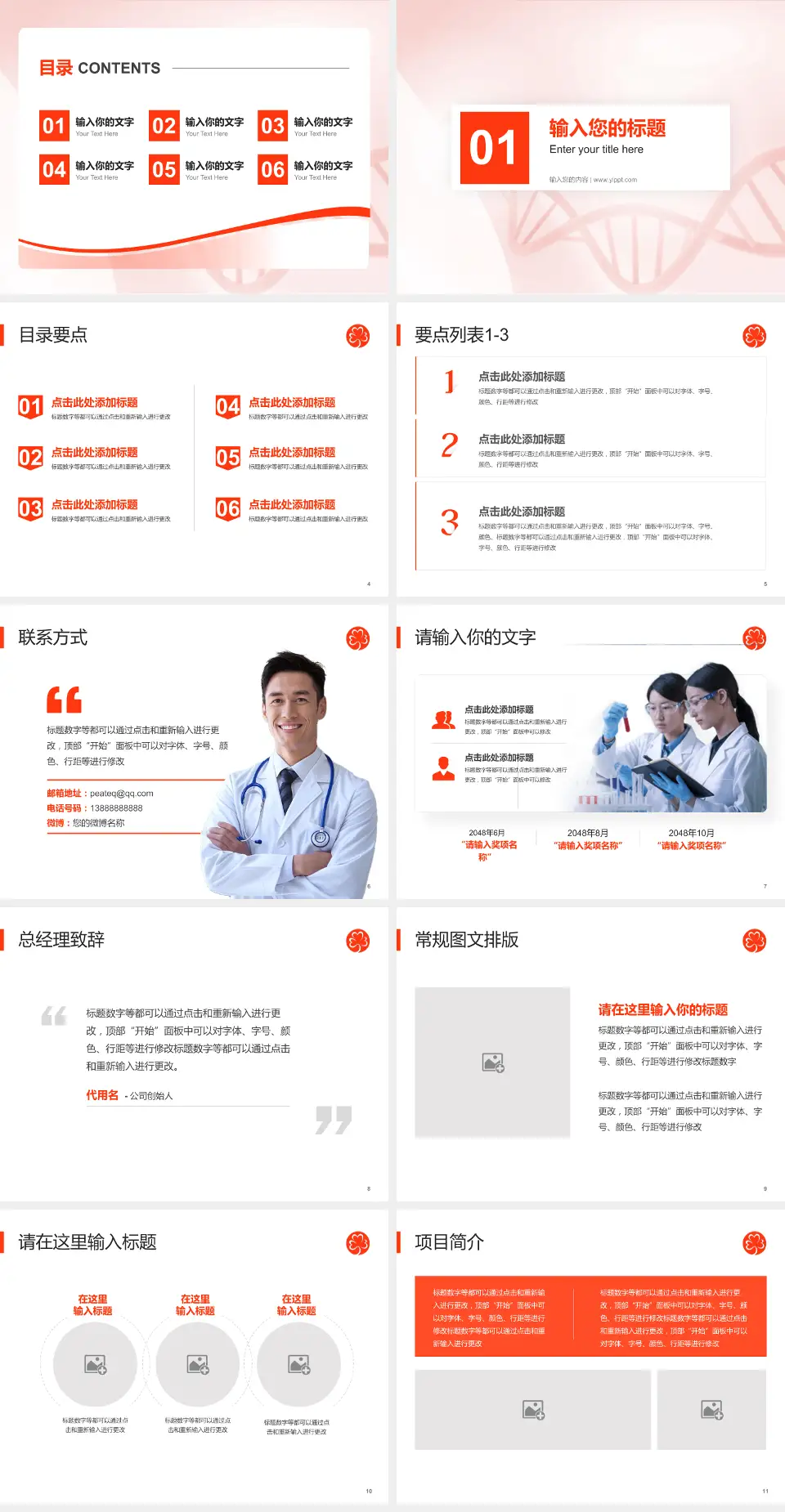 玛丽医院项目申请与汇报PPT模板4:3格式幻灯片预览图2