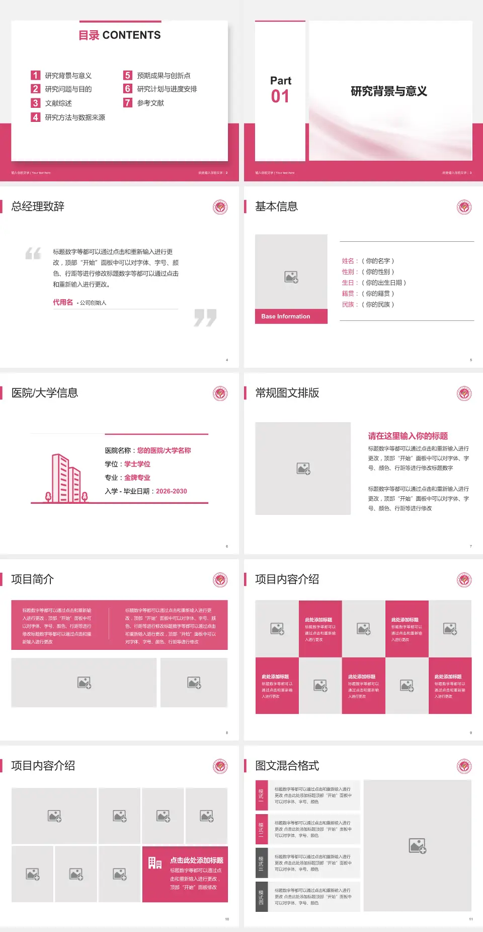 定西市安定区妇幼保健院个人求职应聘简历PPT模板4:3格式幻灯片预览图2
