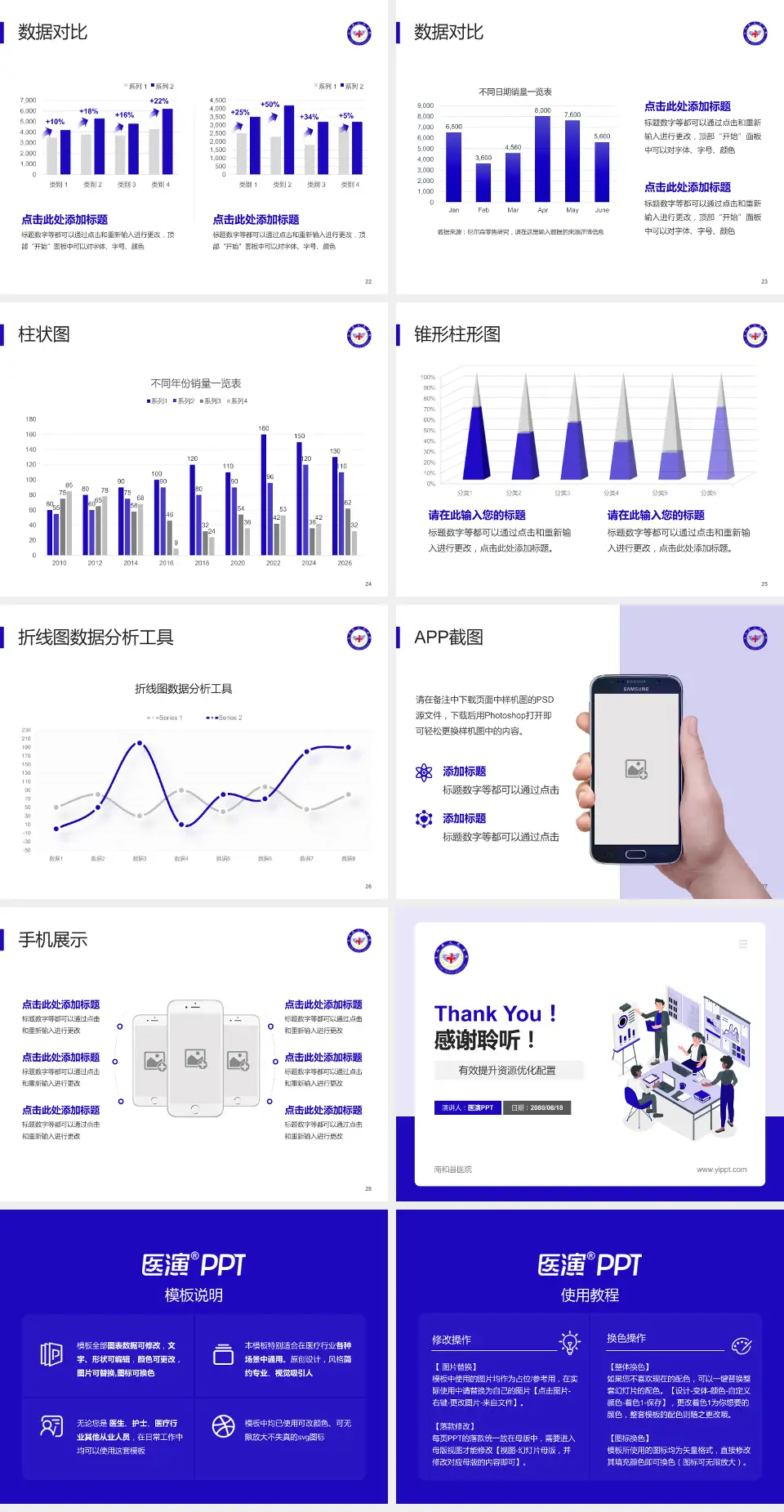 南和县医院财务与预算报告PPT模板4:3格式幻灯片预览图4