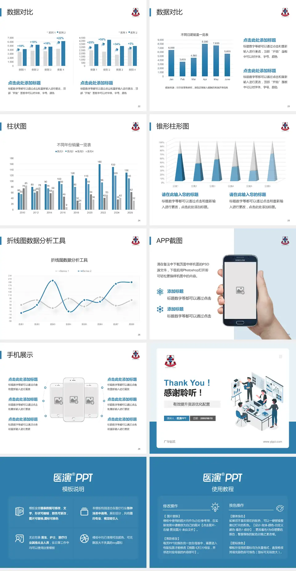 广华医院财务与预算报告PPT模板4:3格式幻灯片预览图4