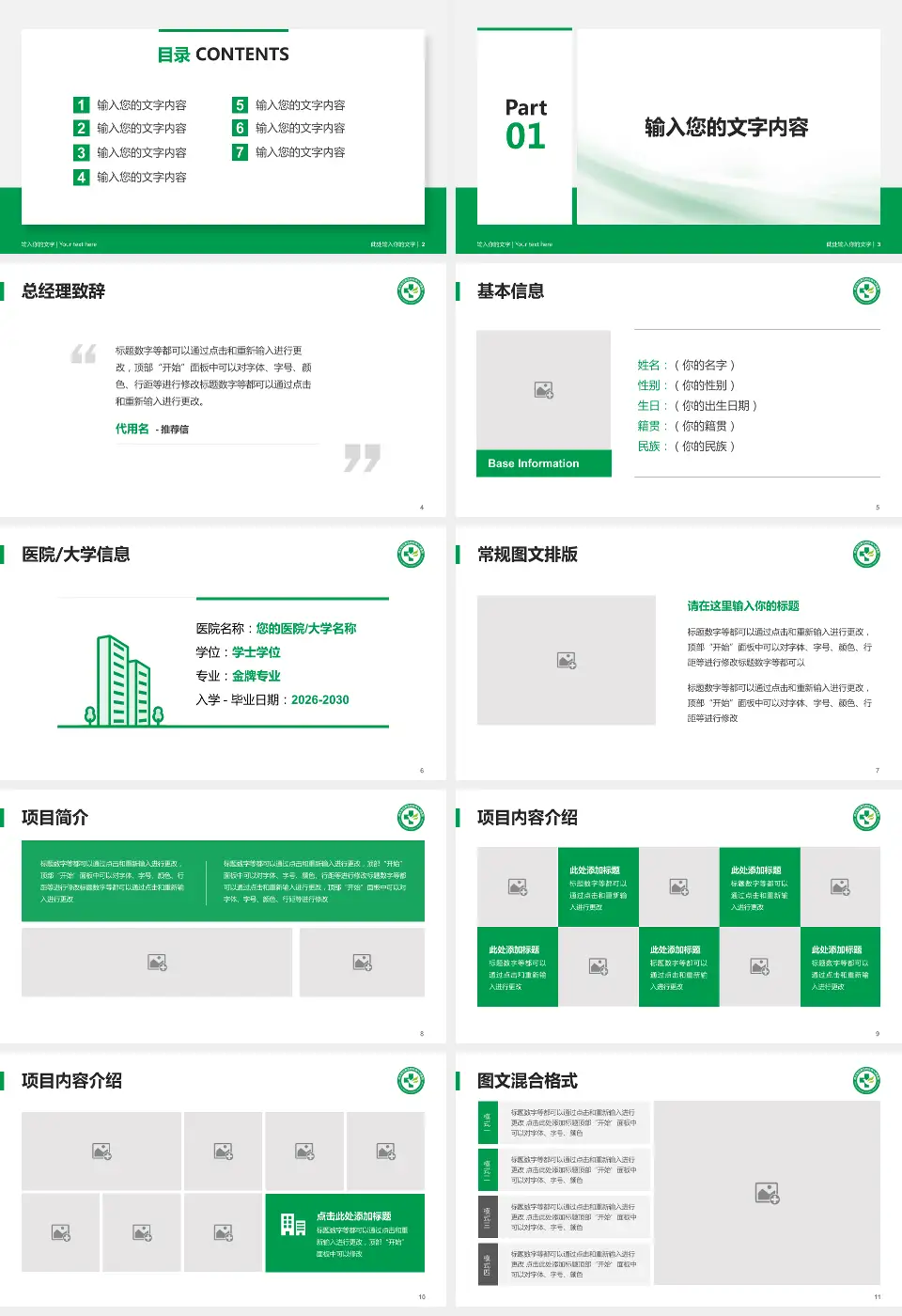 博尔塔拉蒙古自治州人民医院个人求职应聘简历PPT模板16:9格式幻灯片预览图2